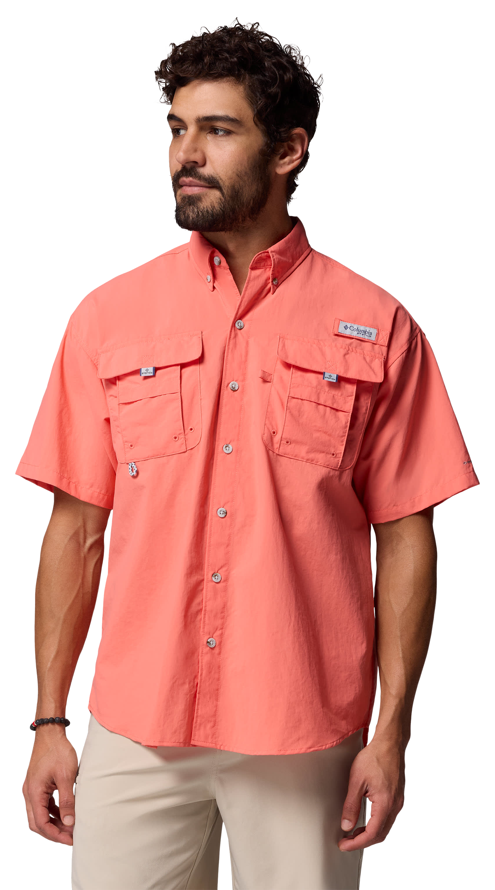 Image of Columbia Bahama Short-Sleeve Button-Down Shirt - Melonade