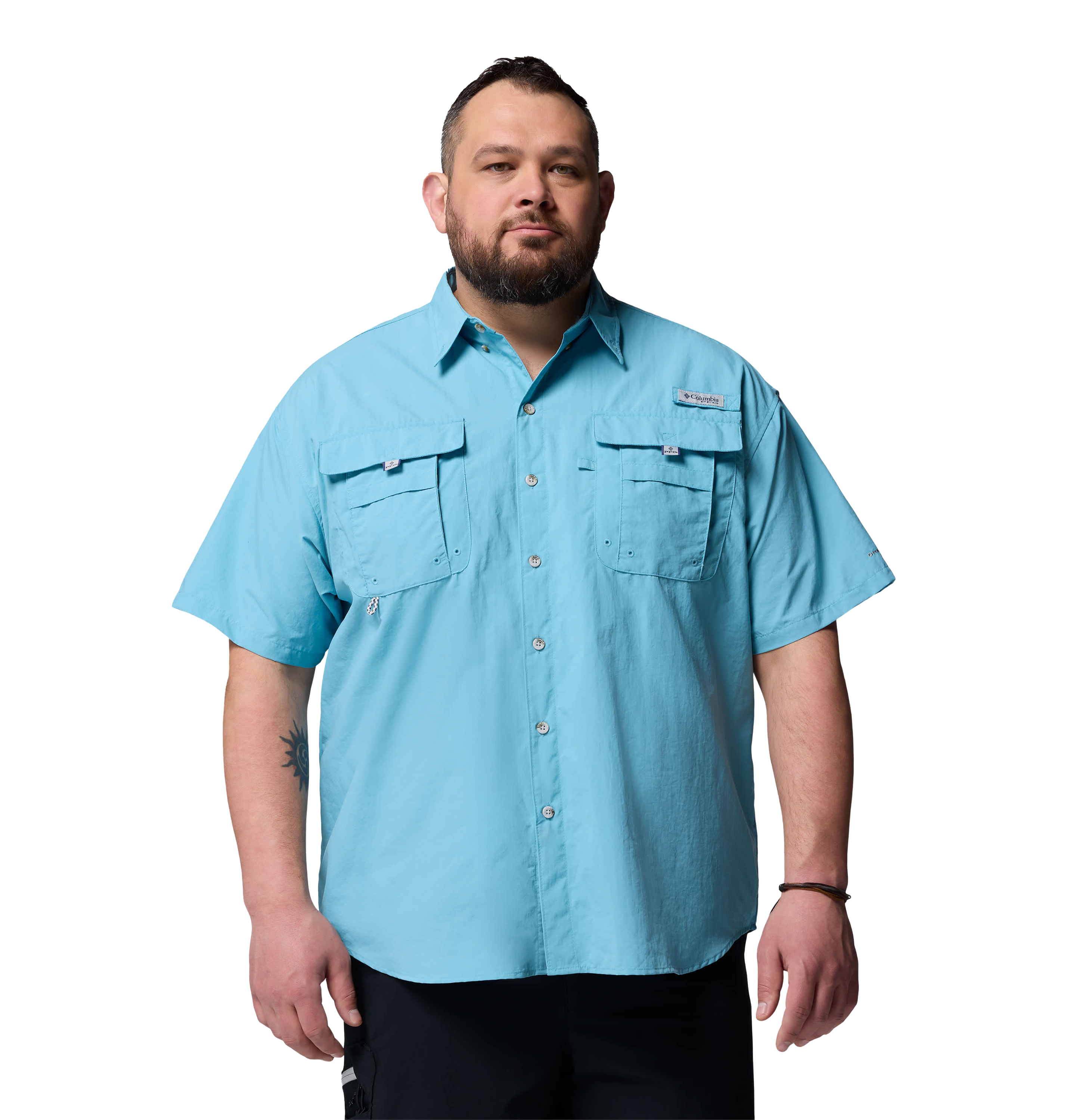 Image of Columbia Bahama Short-Sleeve Button-Down Shirt - Vintage Blue