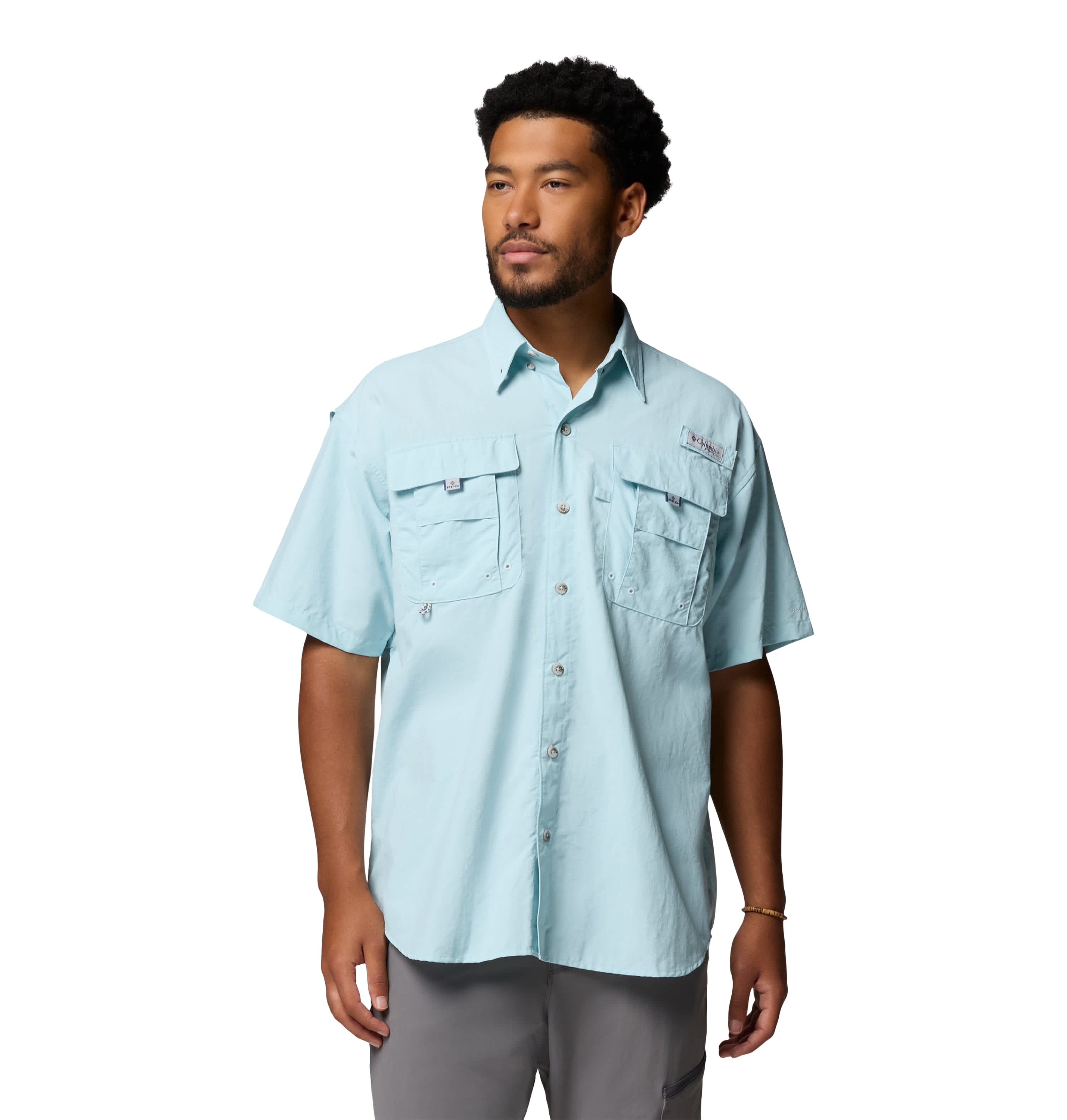 Image of Columbia Bahama Short-Sleeve Button-Down Shirt - Marine Light