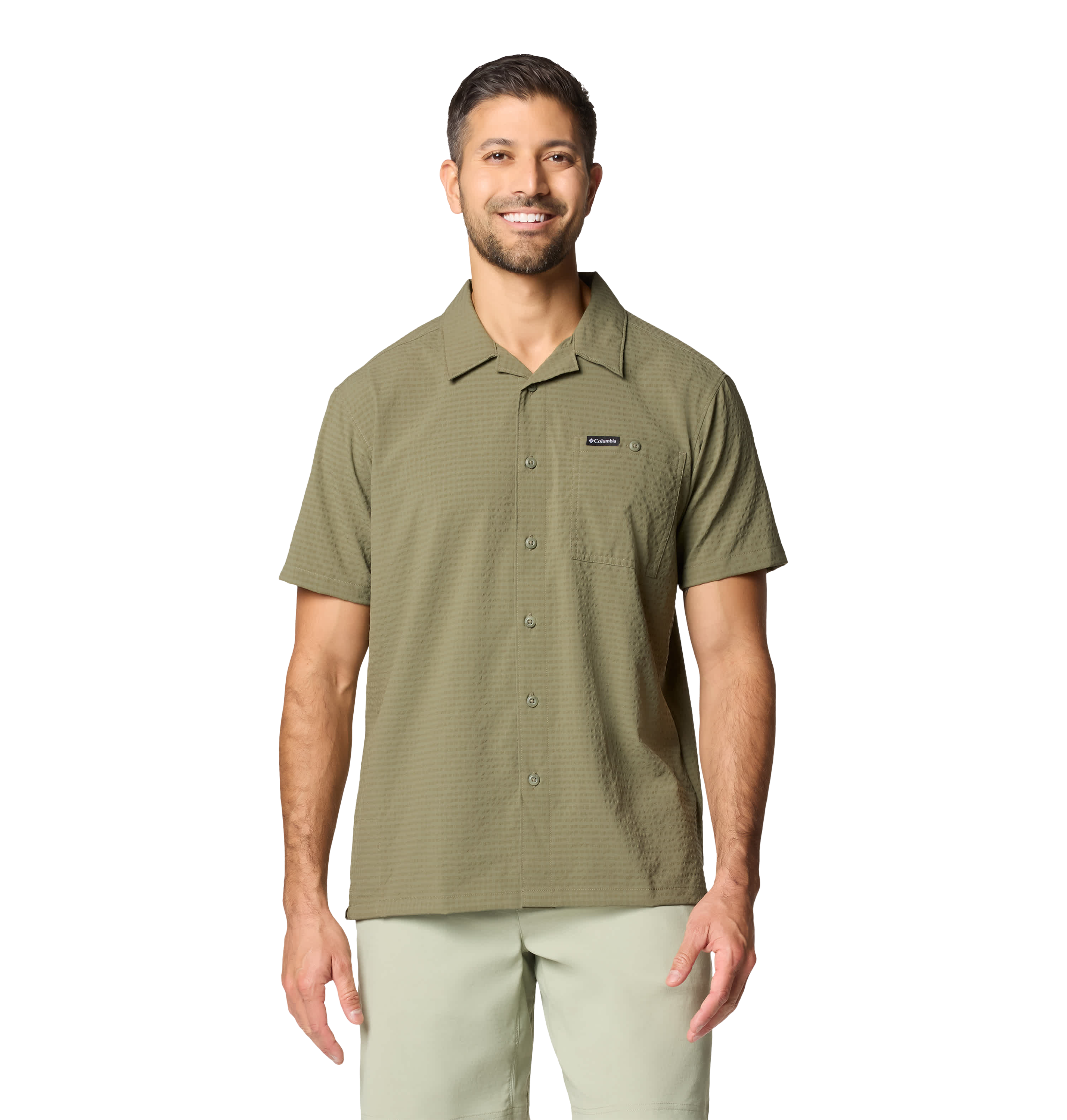 Image of Columbia Utilizer Camp Short-Sleeve Shirt - Stone Green