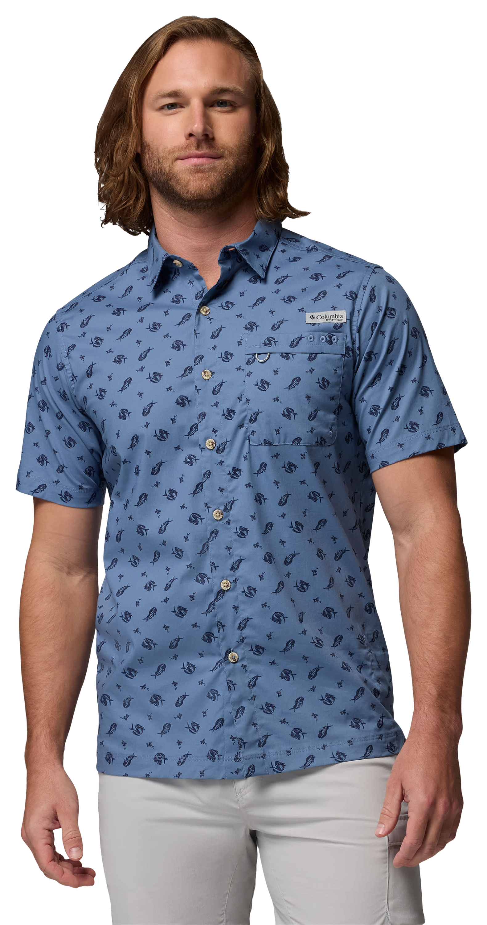 Image of Columbia Wild Cast Camp Short-Sleeve Shirt - Nocturnal Airtime
