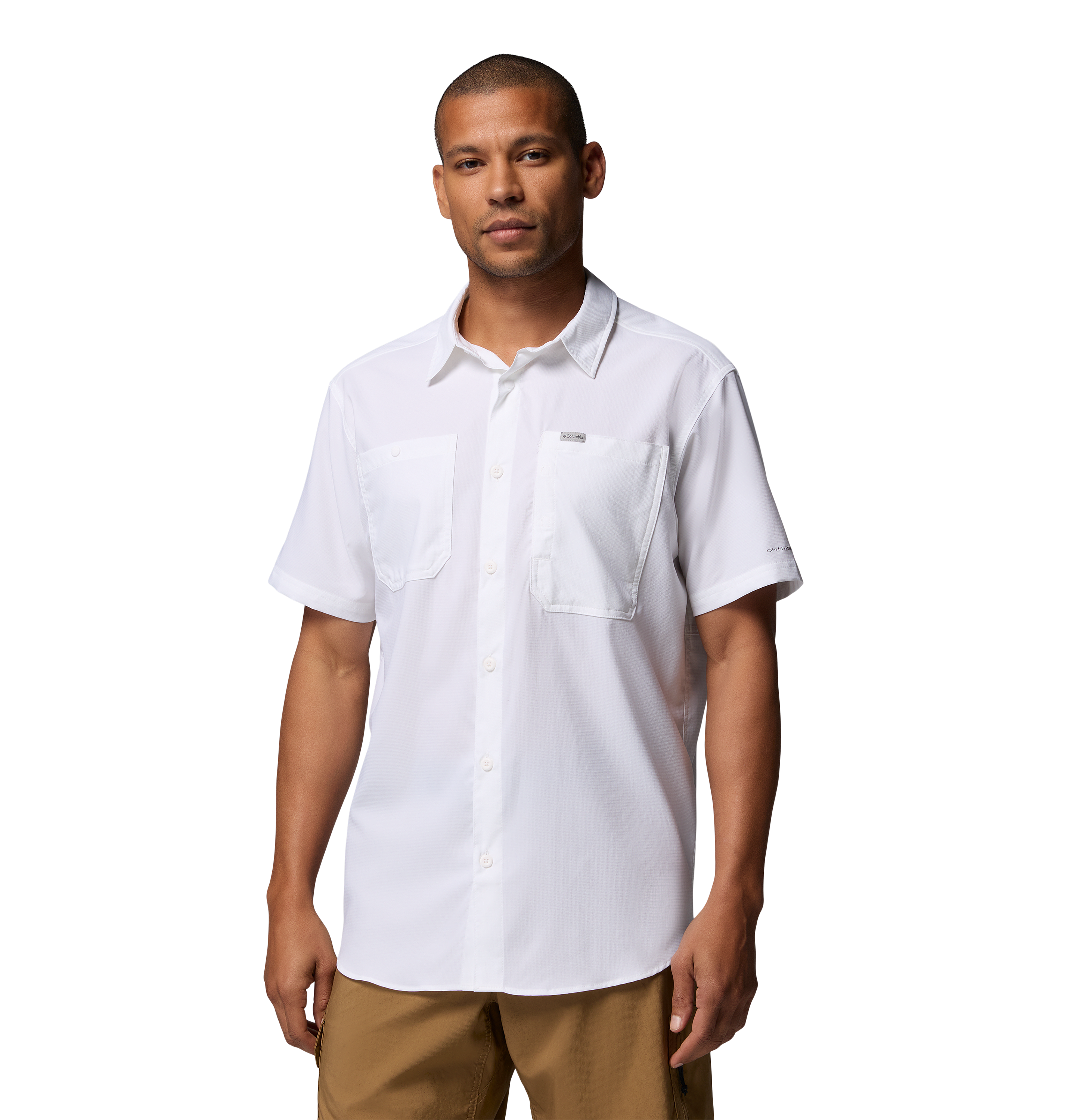 Image of Columbia Silver Ridge Utility II Button-Down Short-Sleeve Shirt - White