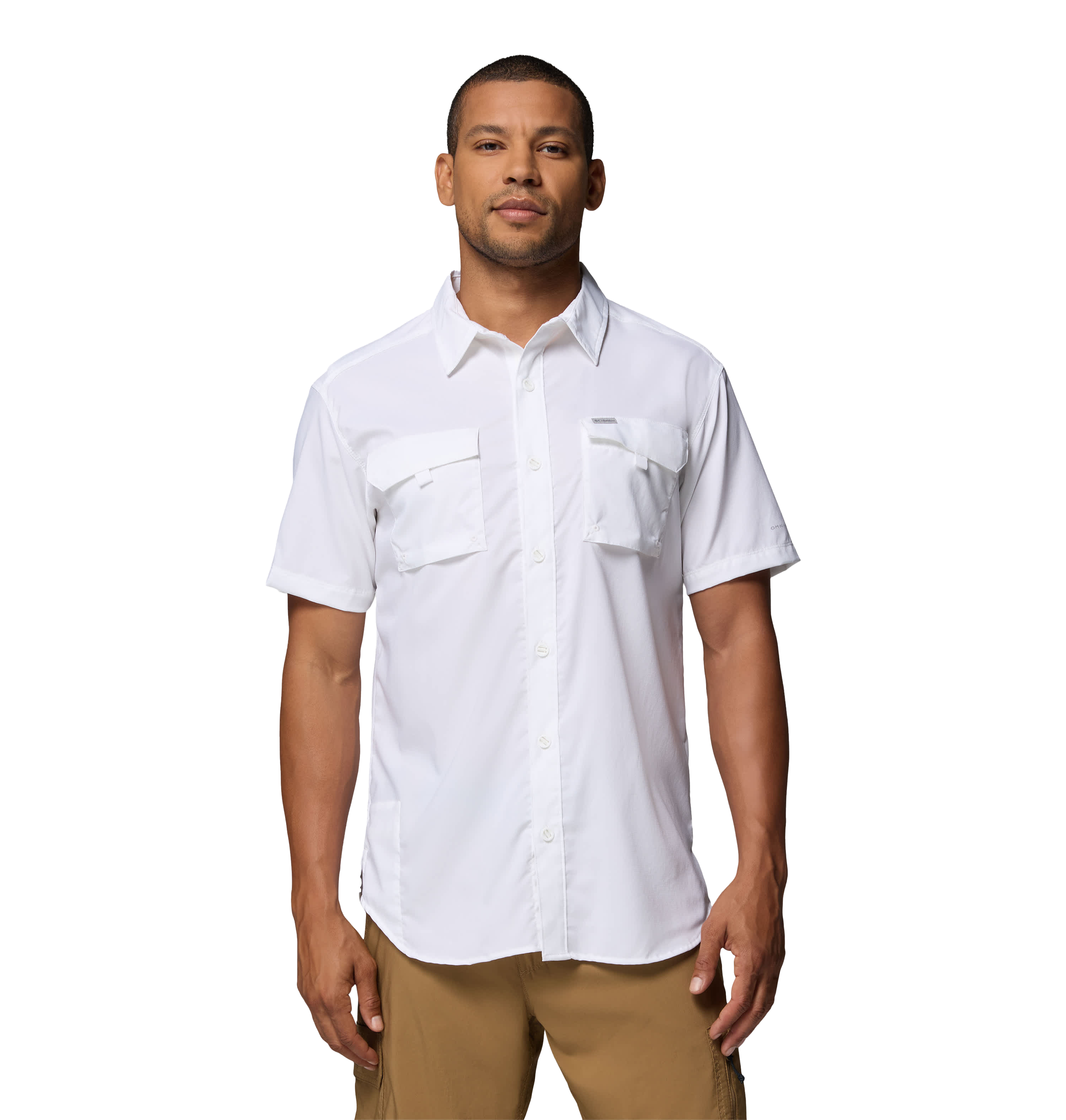 Image of Columbia Silver Ridge Utility II Button-Down Short-Sleeve Shirt - White