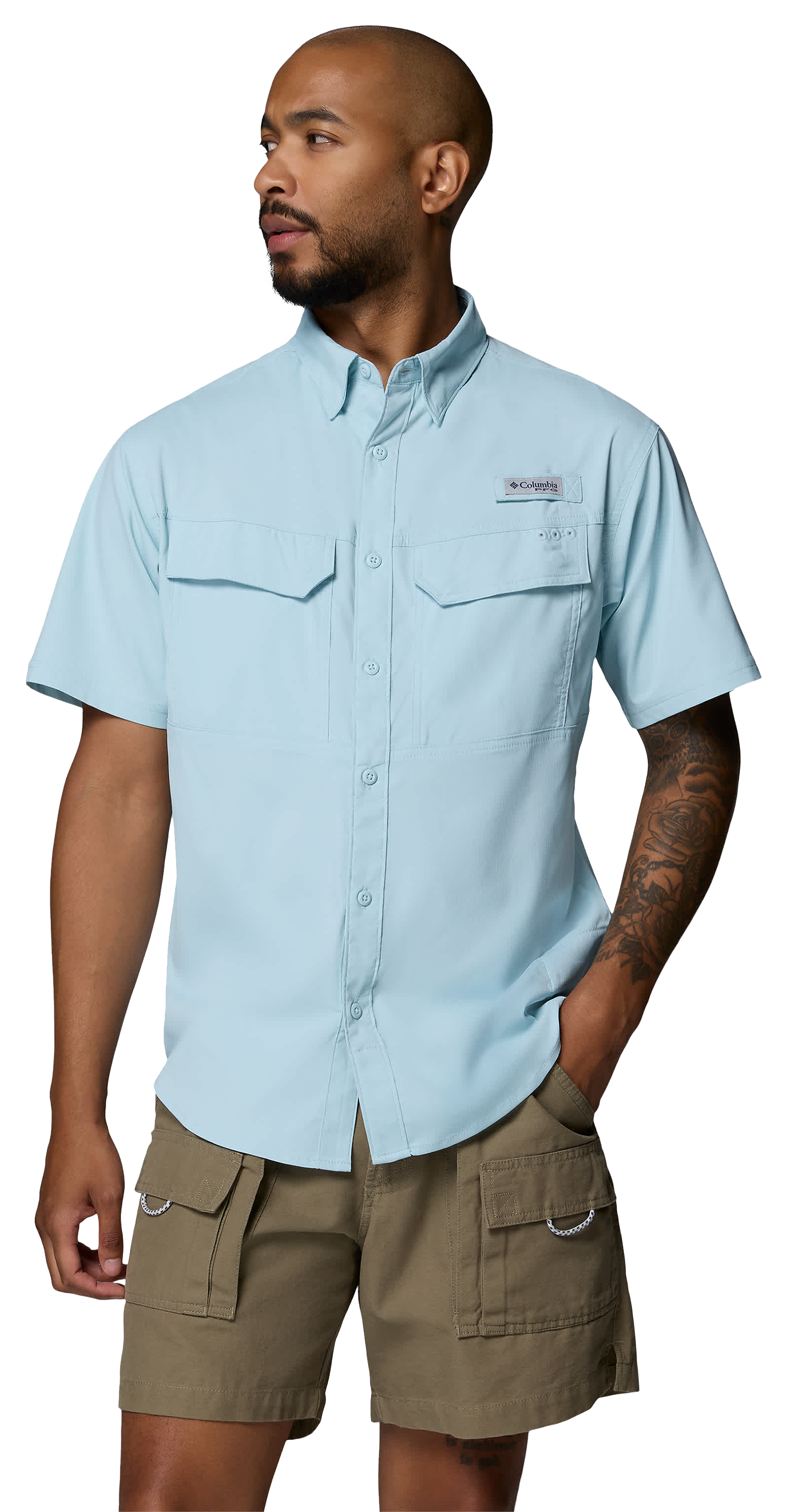 Image of Columbia PFG Skiff Guide II Short-Sleeve Shirt - Marine Light