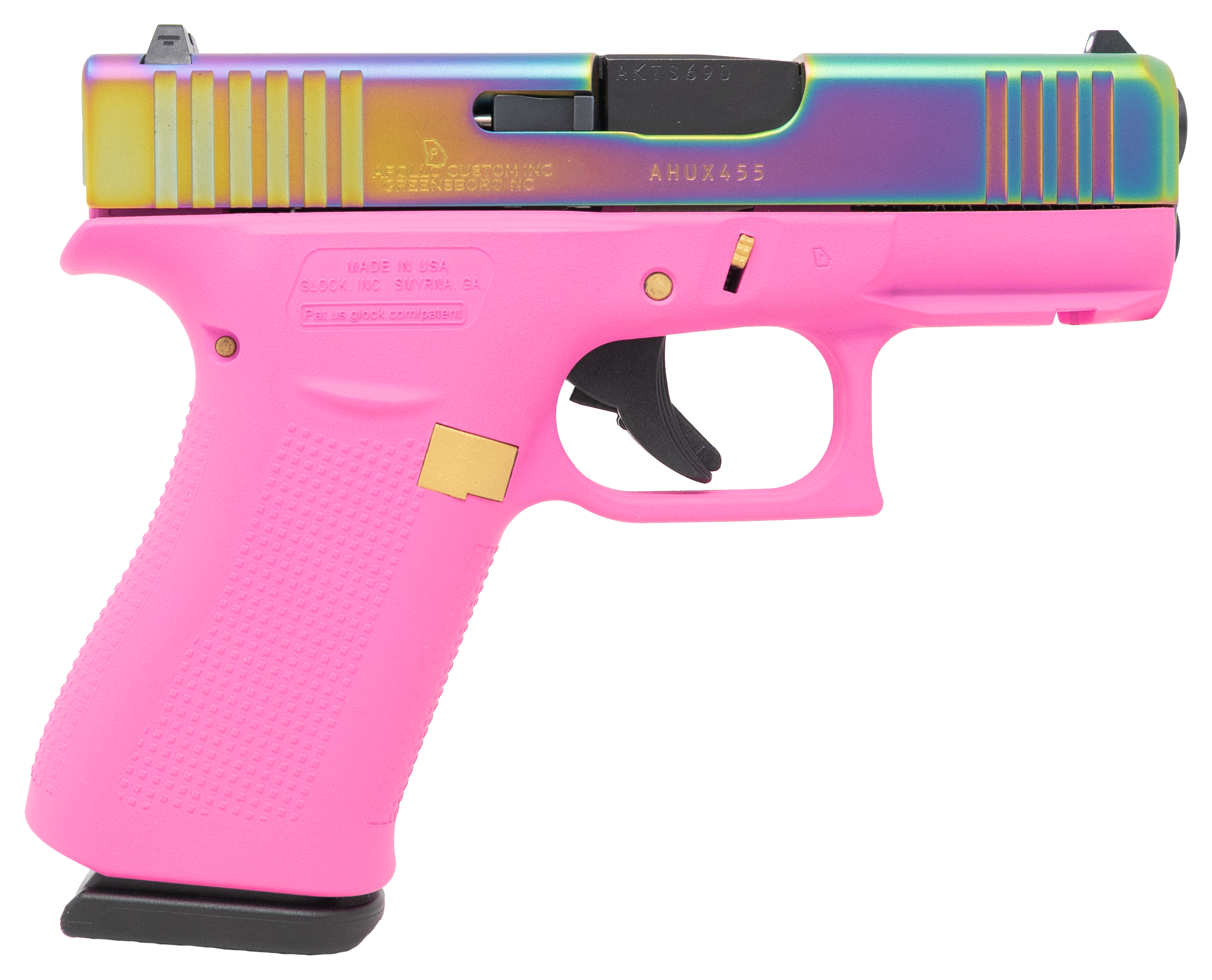 Image of GLOCK G43X Subcompact Semi-Auto Pistol with Accessory Rail - Rainbow