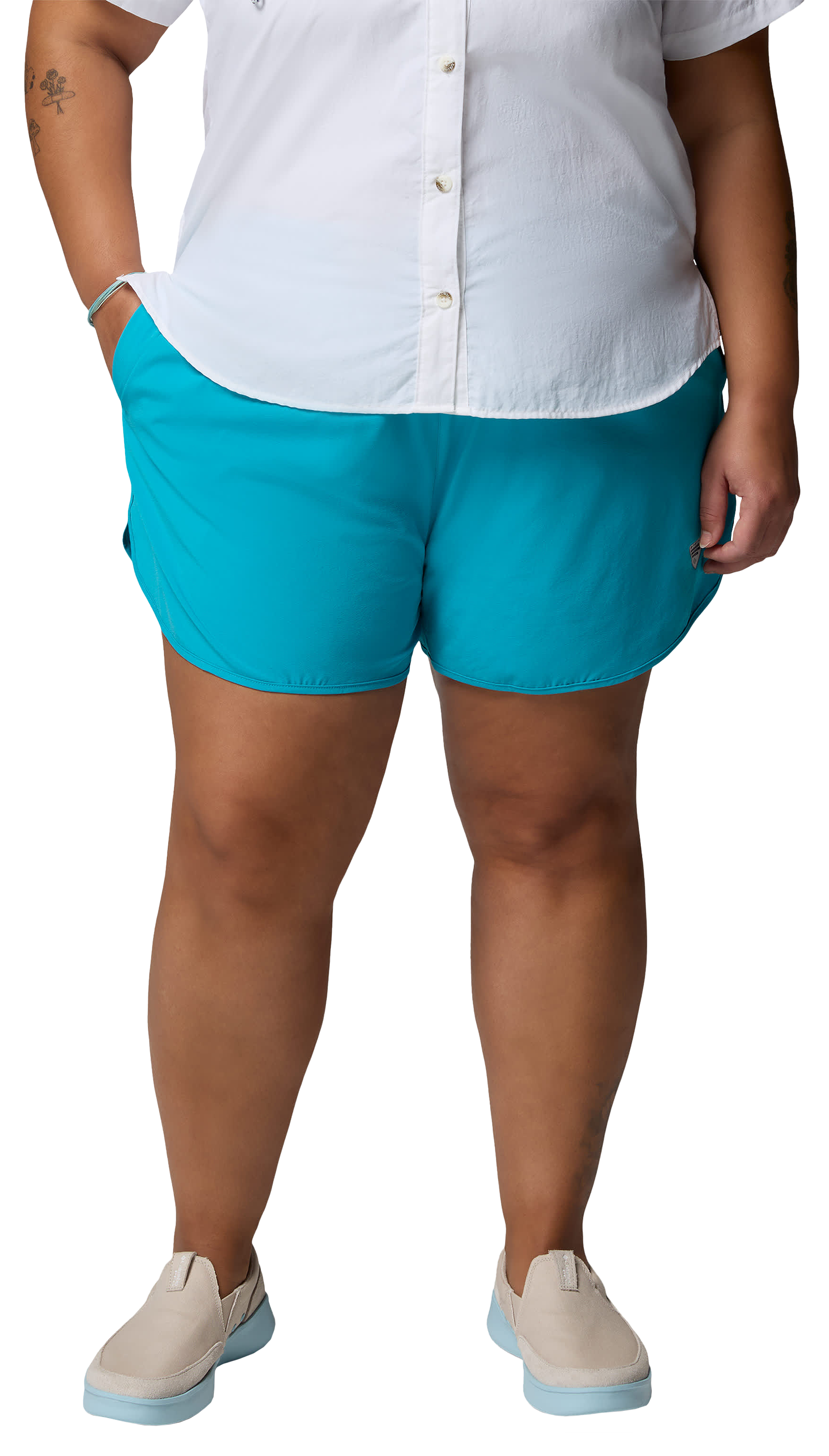 Image of Columbia PFG Windy Bay Shorts - Ocean Teal