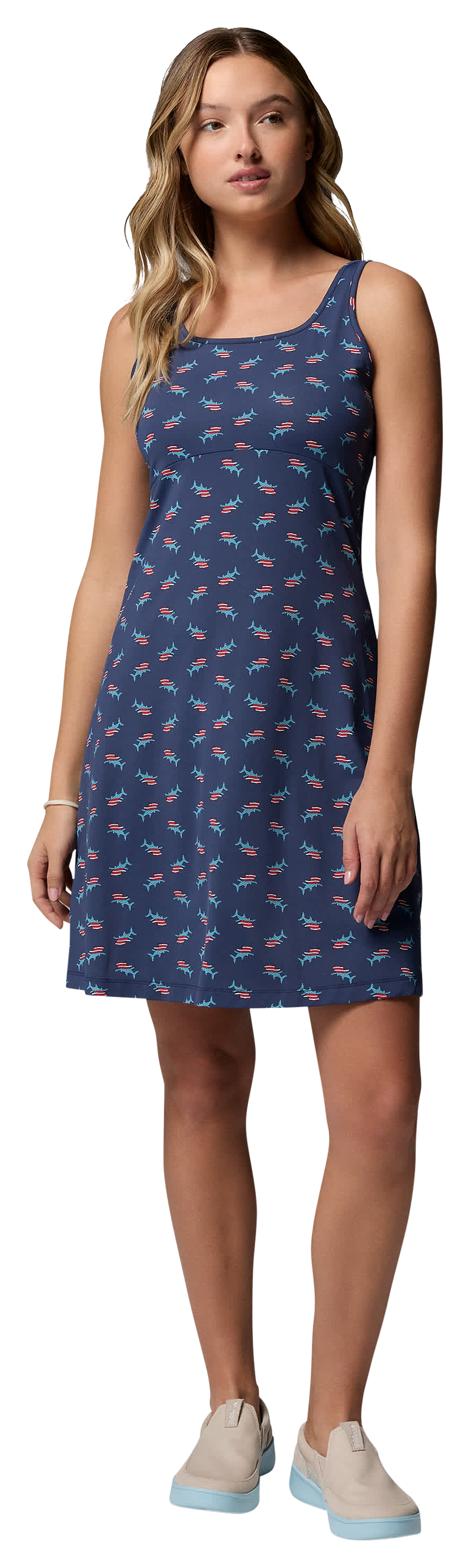Image of Columbia PFG Freezer III Sleeveless Dress - Nocturnal Bluefin Pride