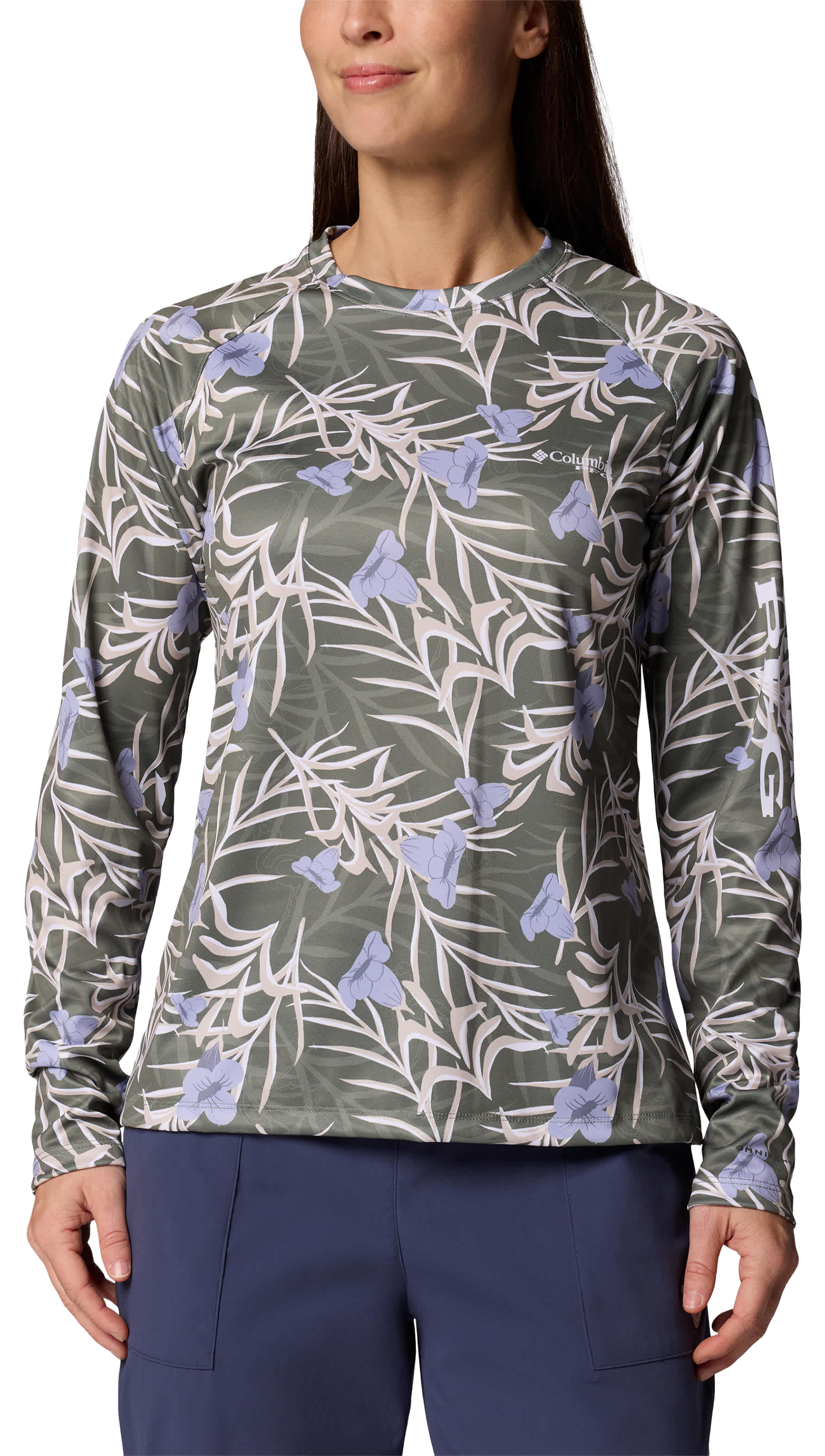 Image of Columbia PFG Super Tidal Tee Long-Sleeve Shirt - Cypress/Sunflora