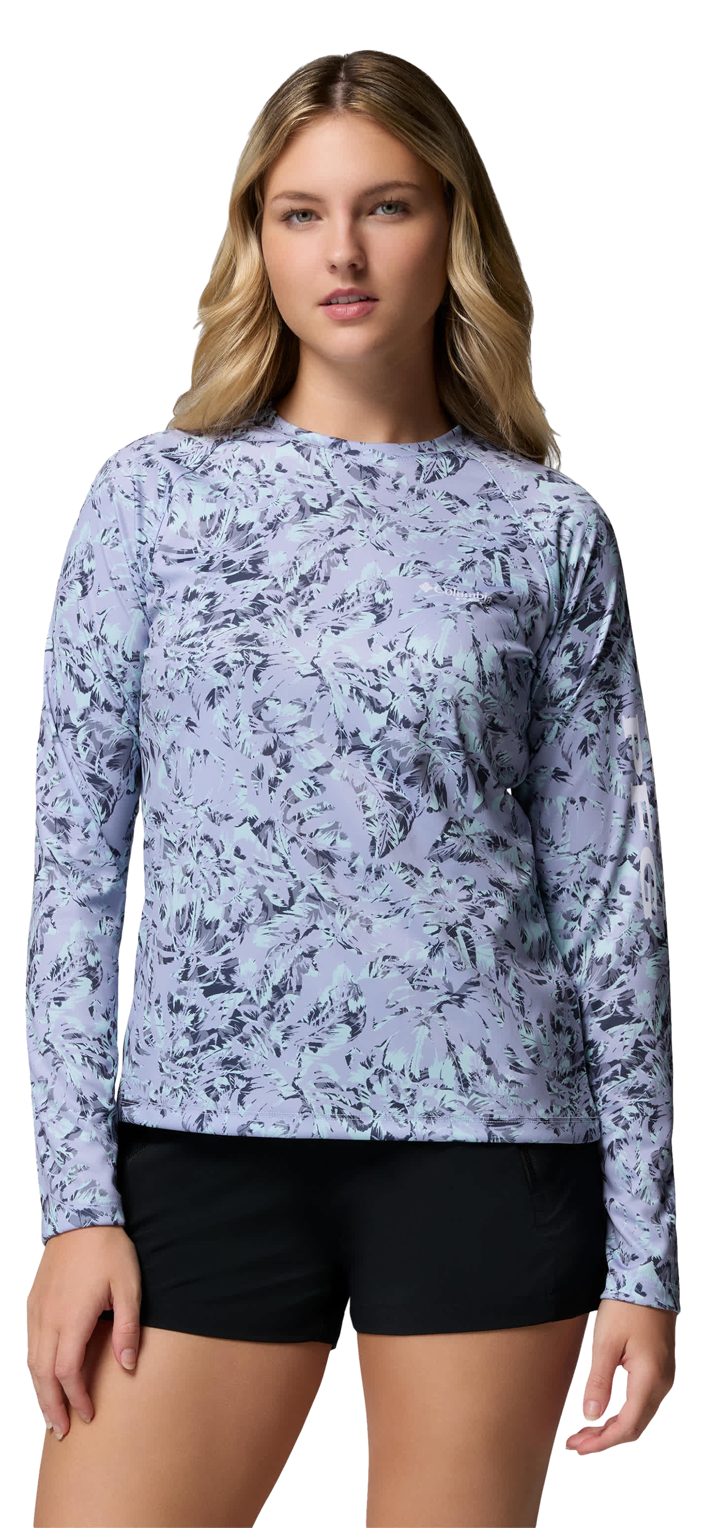 Image of Columbia PFG Super Tidal Tee Long-Sleeve Shirt - Twilight/Vacay Blooms