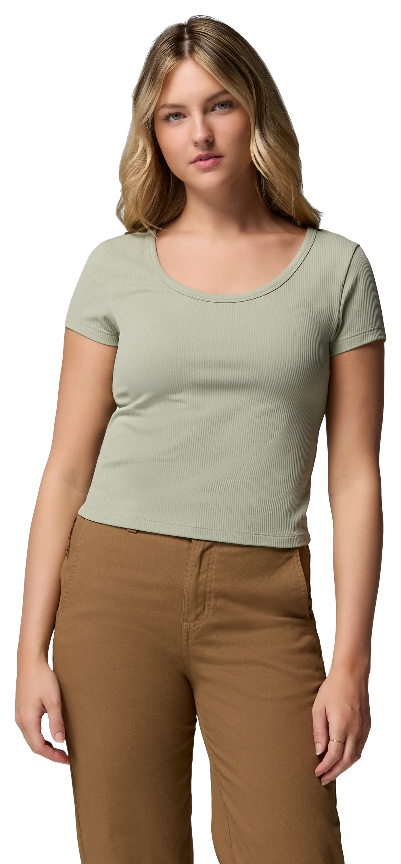 Image of Columbia Pinetown Canyon Rib Short-Sleeve Tee - Safari