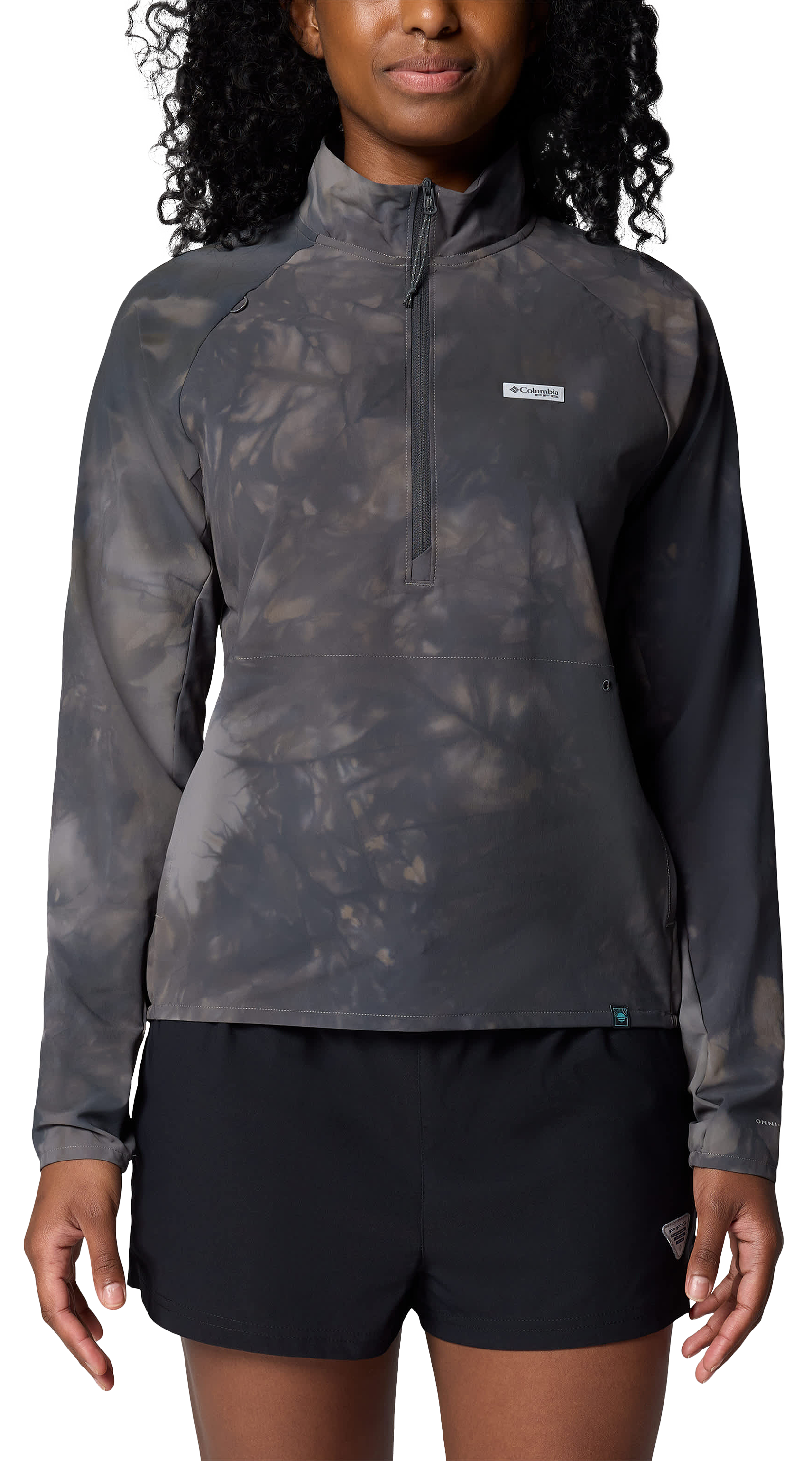 Image of Columbia PFG Uncharted Cloud Half-Zip Pullover - Black/Cloud Dye - S