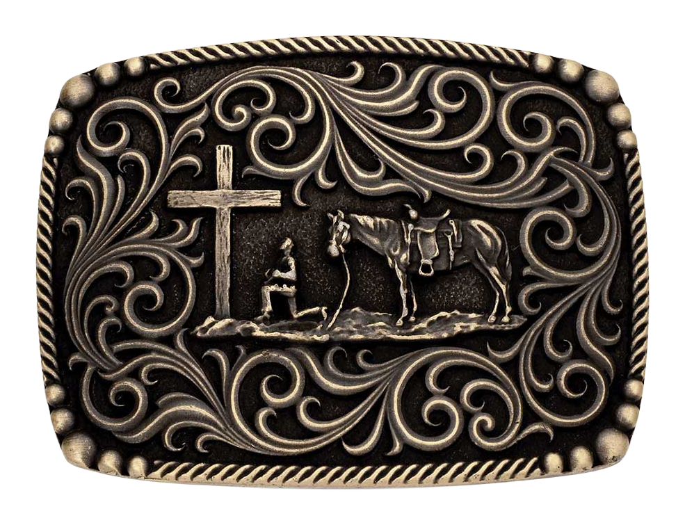 Image of Montana Silversmiths Surrounded by Faith Belt Buckle