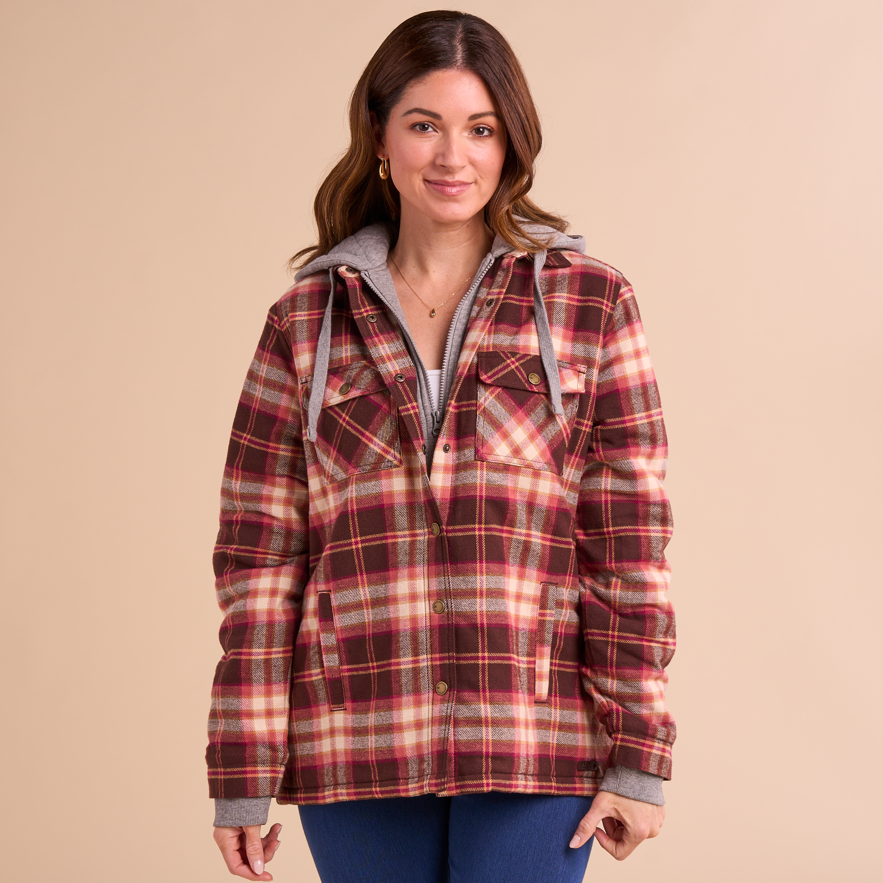 Image of Natural Reflections Canyon Flannel Shirt Jacket - French Roast Plaid