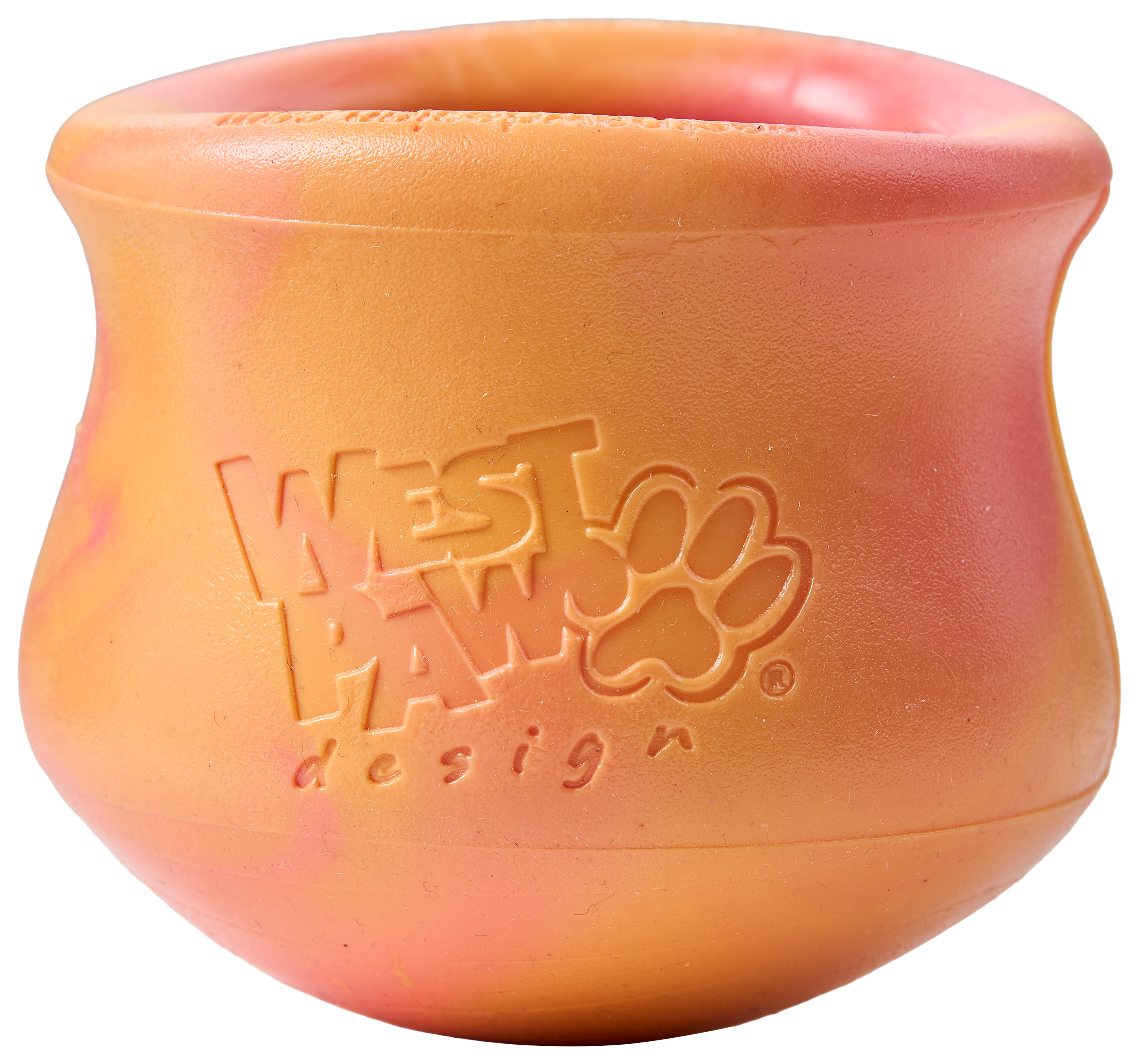 Image of "West Paw Toppl Dog Toy - Yellow/Pink - 3"""
