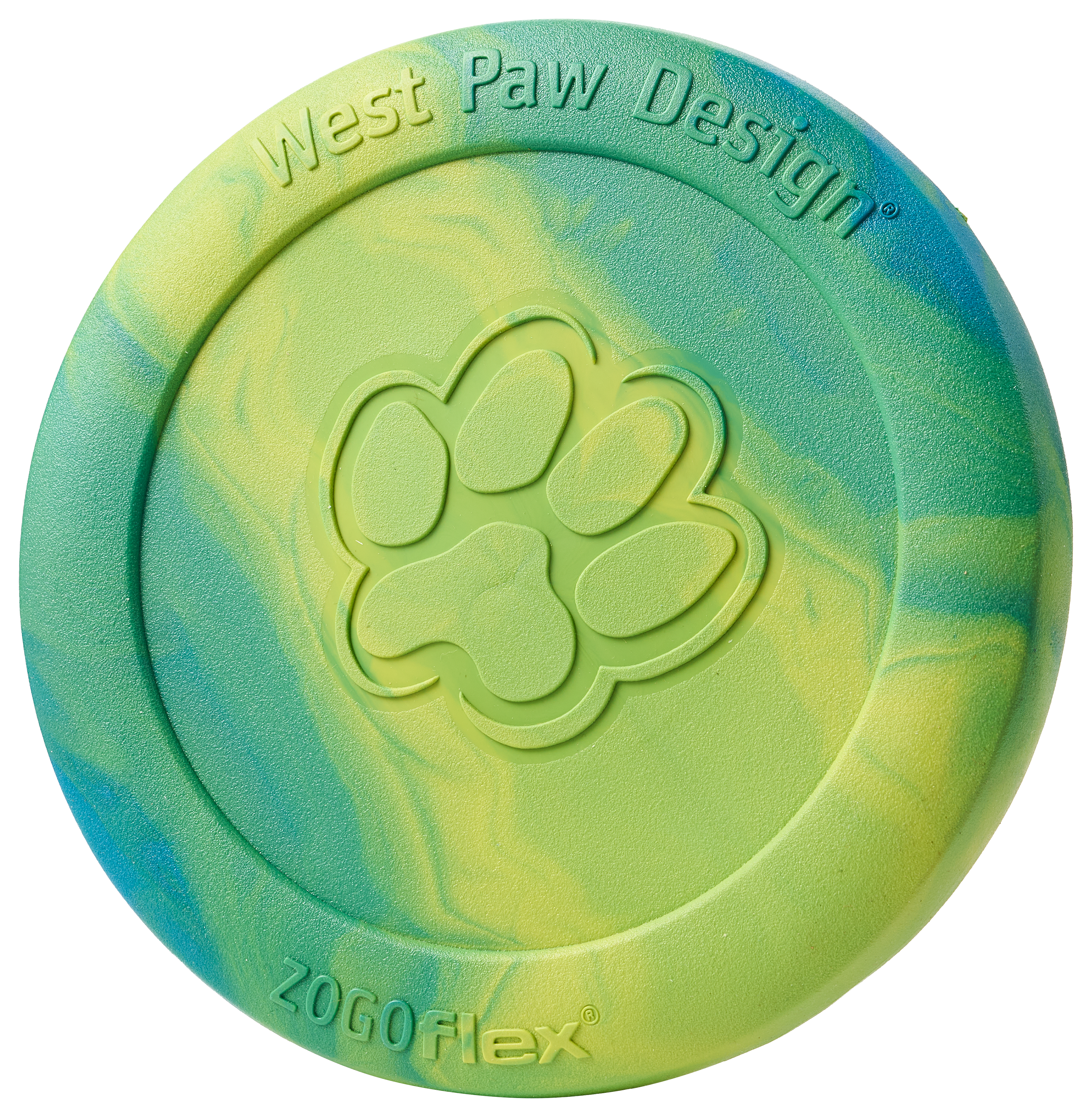 Image of West Paw Zisc Dog Toy - Blue/Yellow