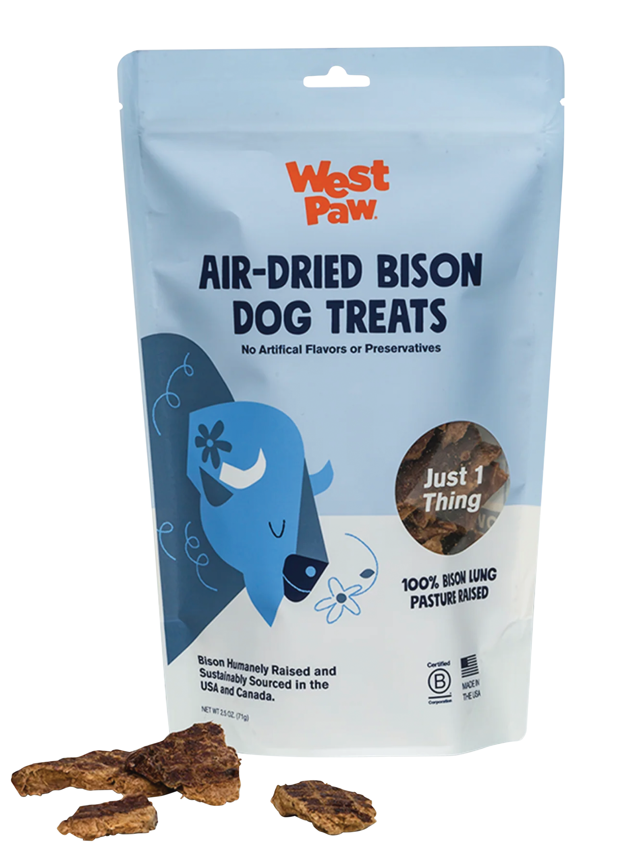 West Paw Dog Dried Bison Lung Treats