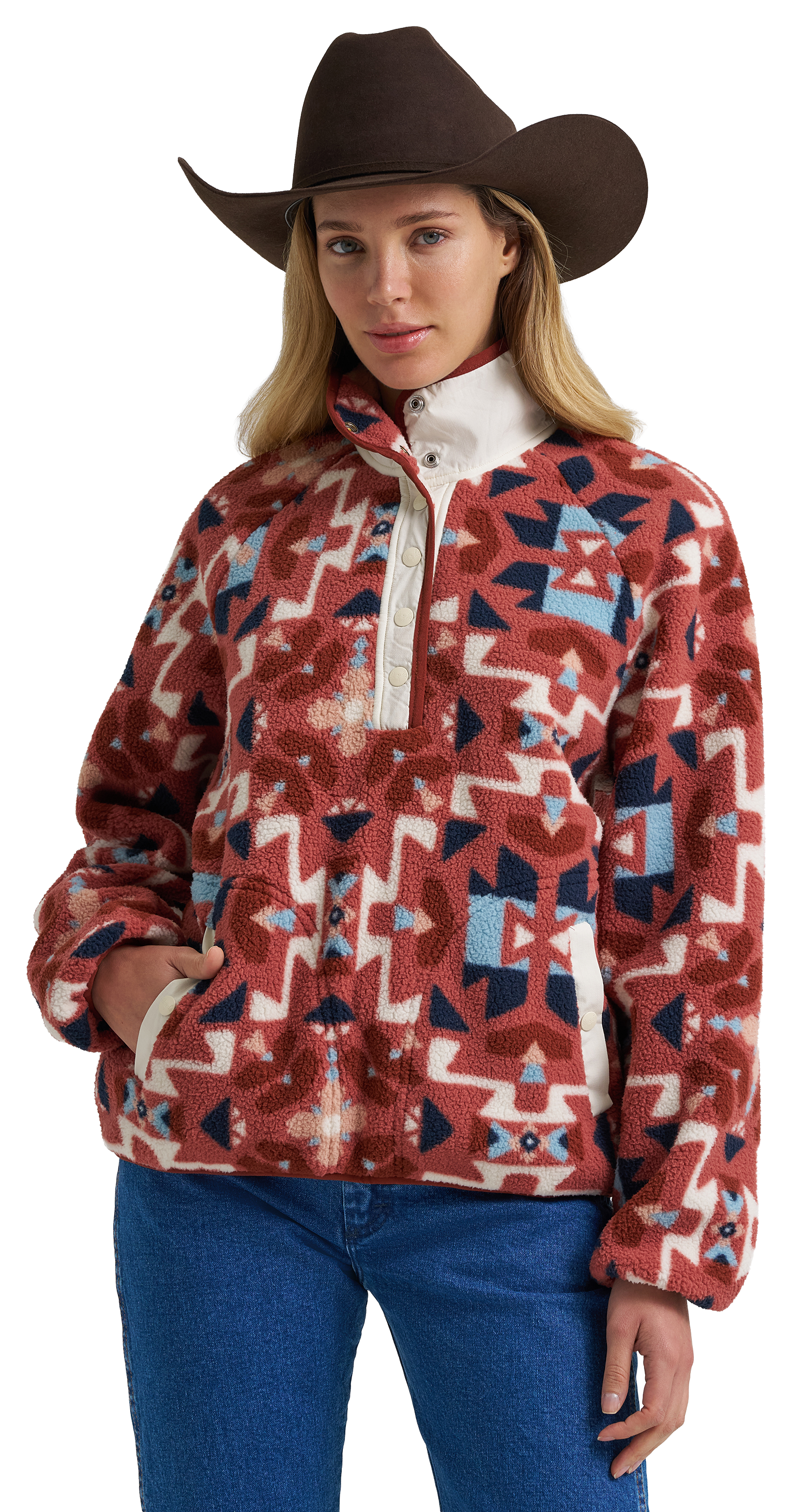 Image of Wrangler Sherpa Quarter-Snap Pullover