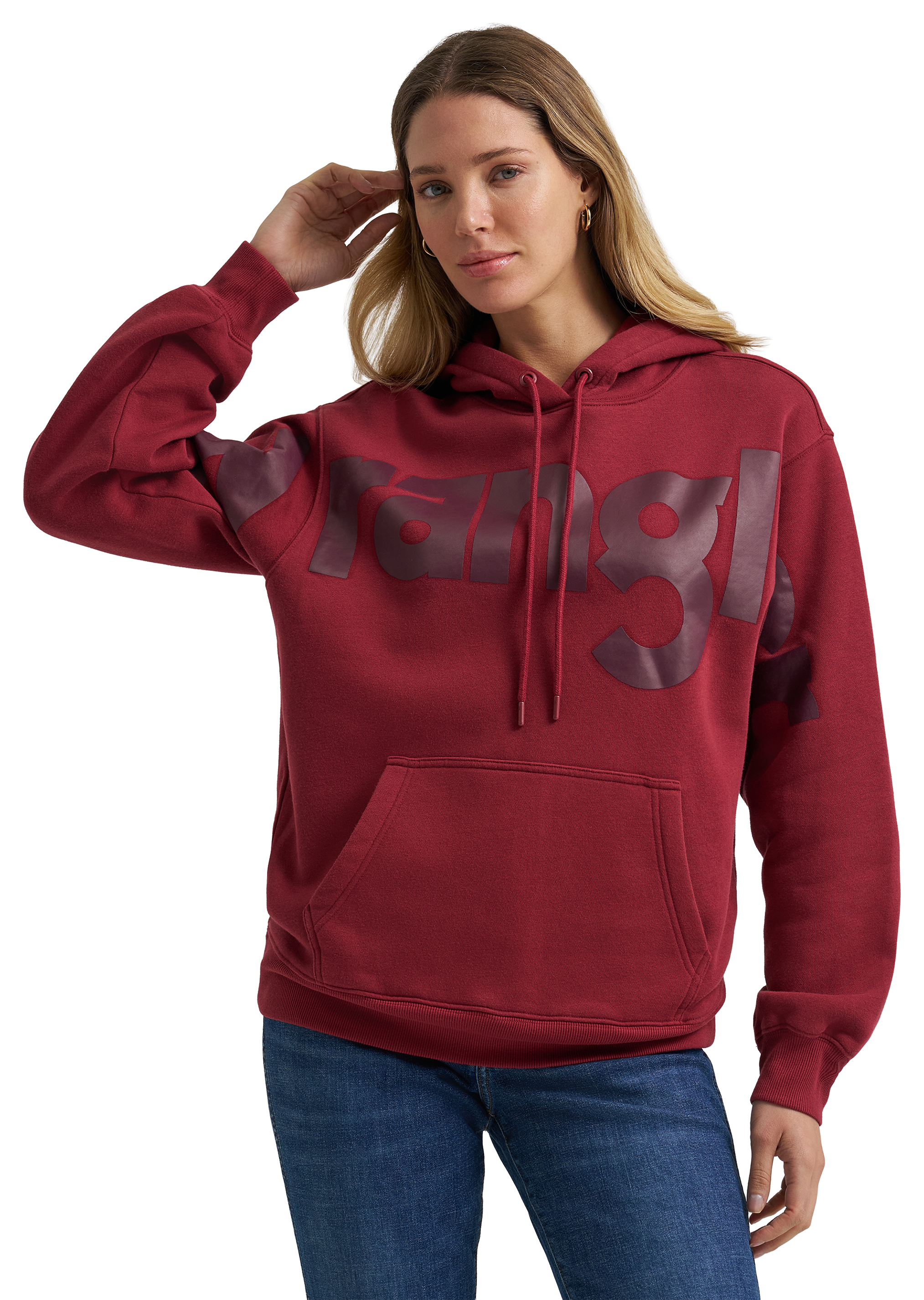 Image of Wrangler Retro Logo Hoodie - Burgundy