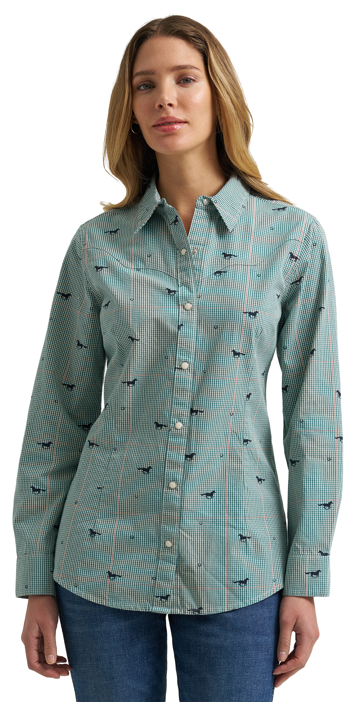 Image of Wrangler Retro Western Snap Long-Sleeve Shirt
