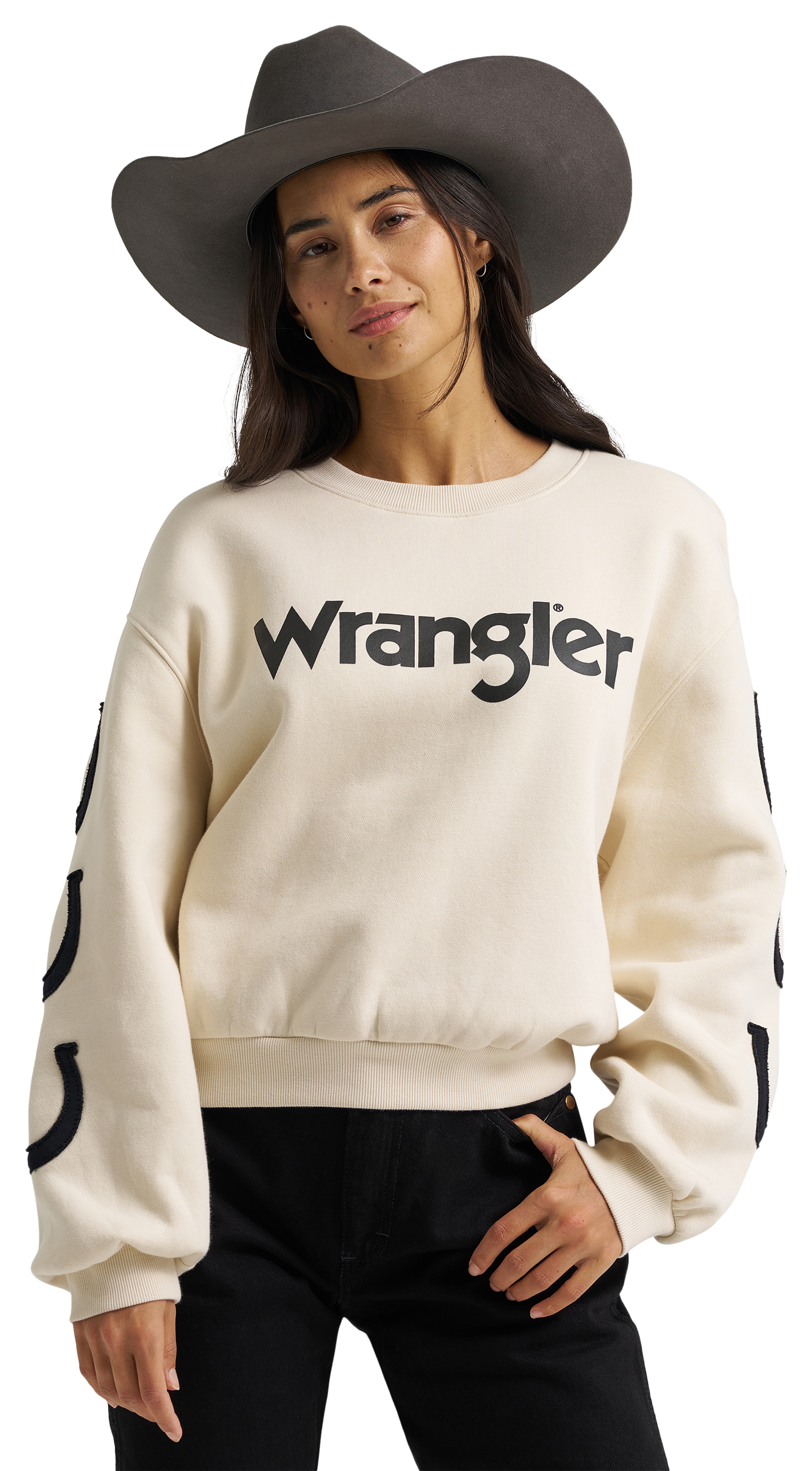 Image of Wrangler Retro Horseshoe Sweatshirt - White
