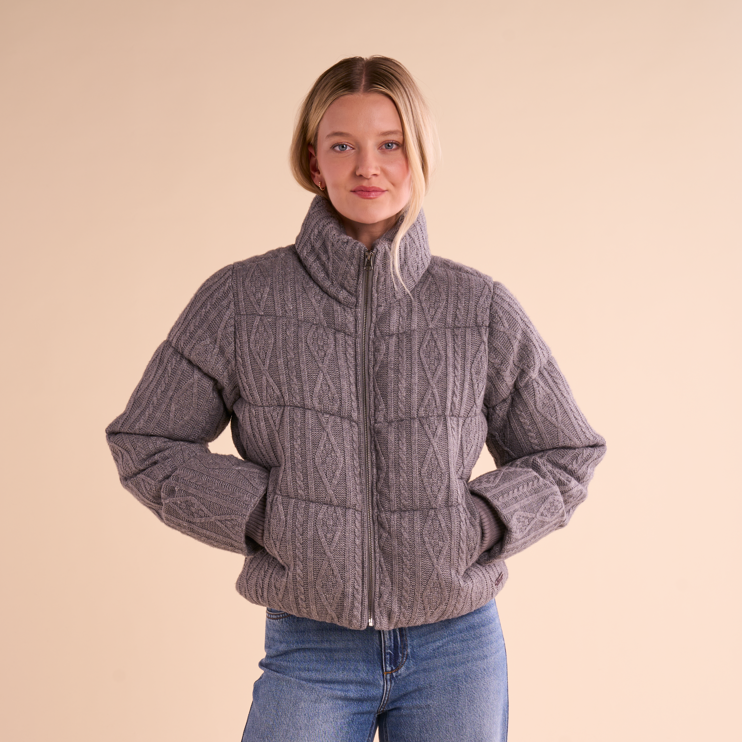 Natural Reflections Alpine Sweater Jacket - Heather Gray