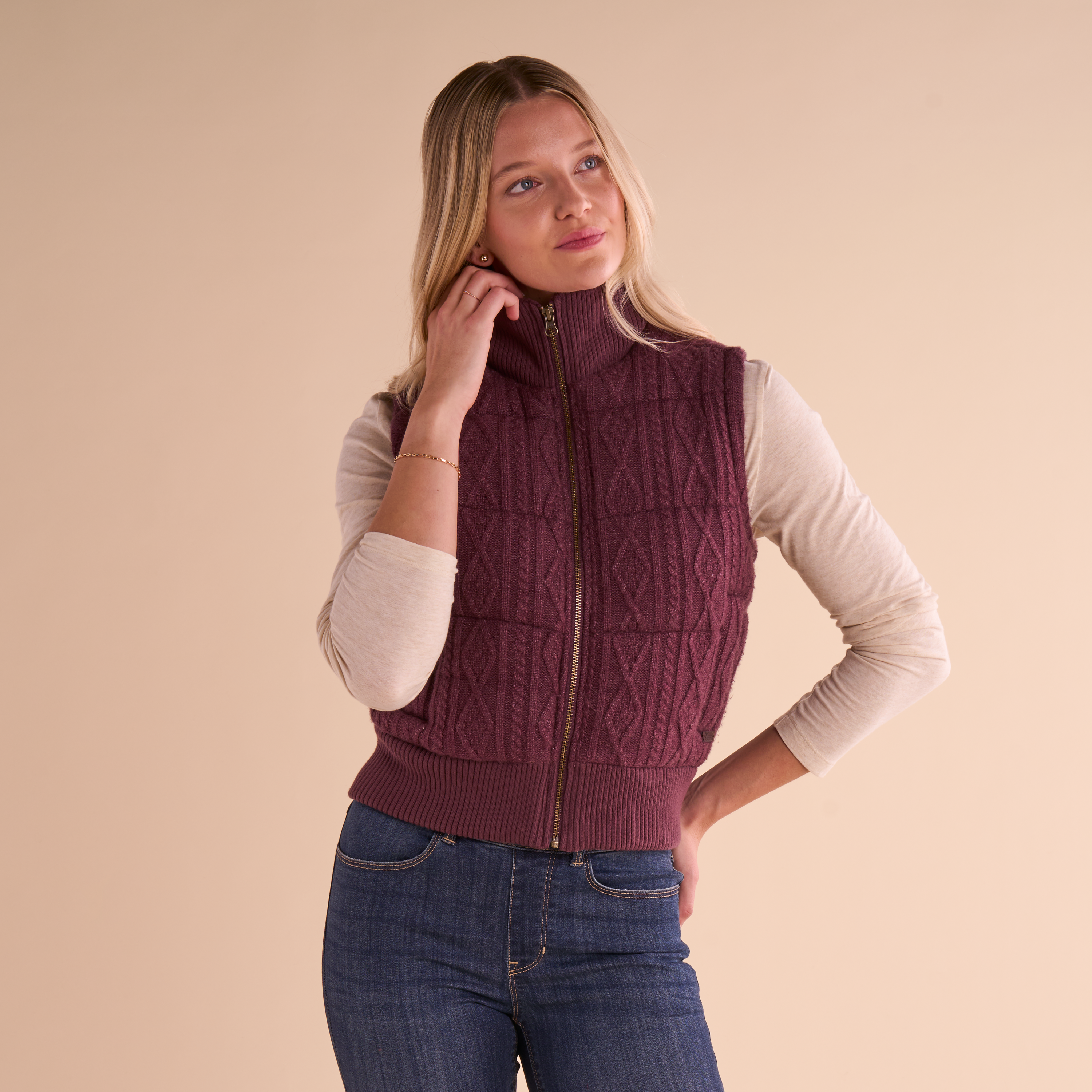 Image of Natural Reflections Alpine Sweater Vest - Vineyard Wine