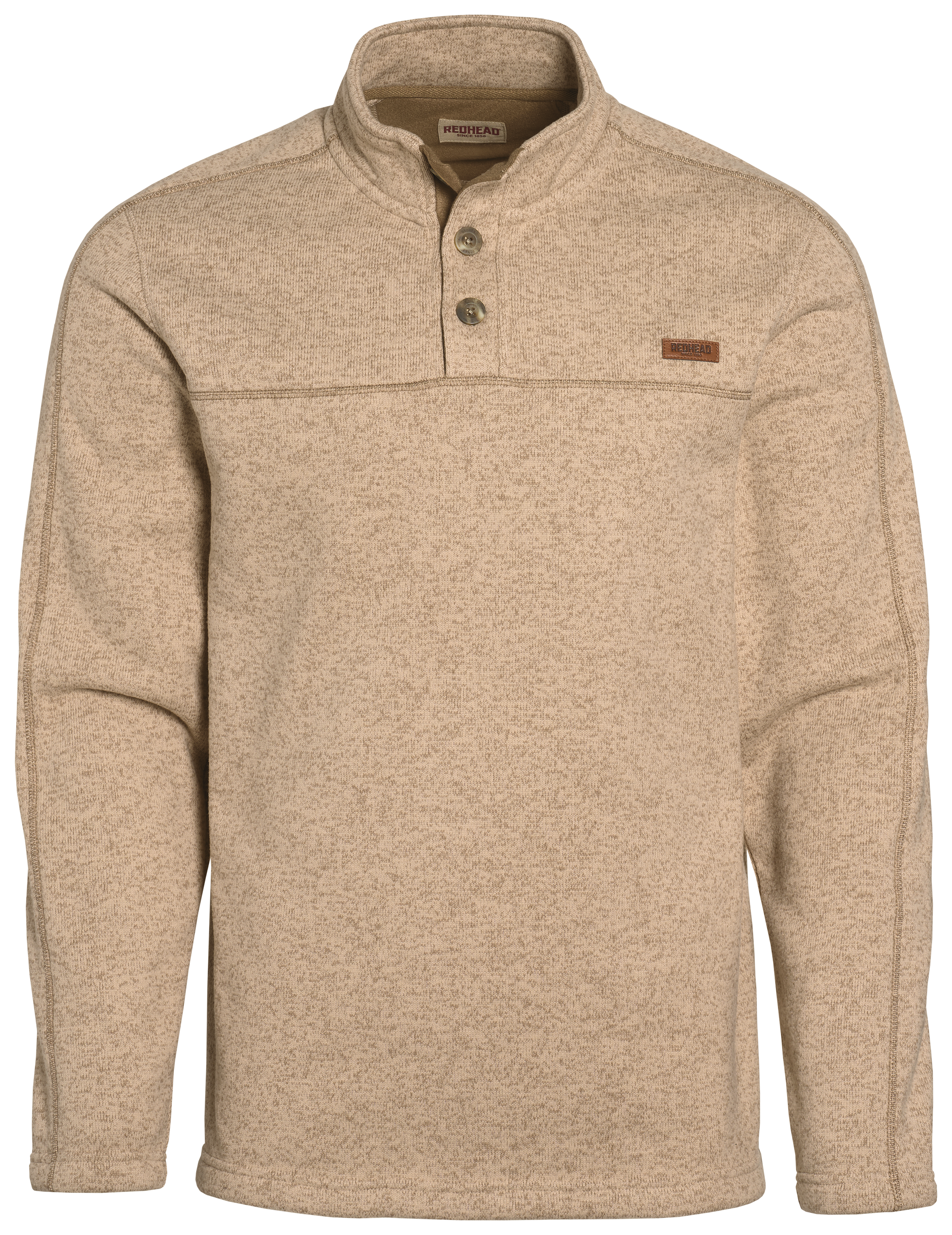Image of RedHead Sweaterfleece Button-Placket Long-Sleeve Pullover - White Pepper