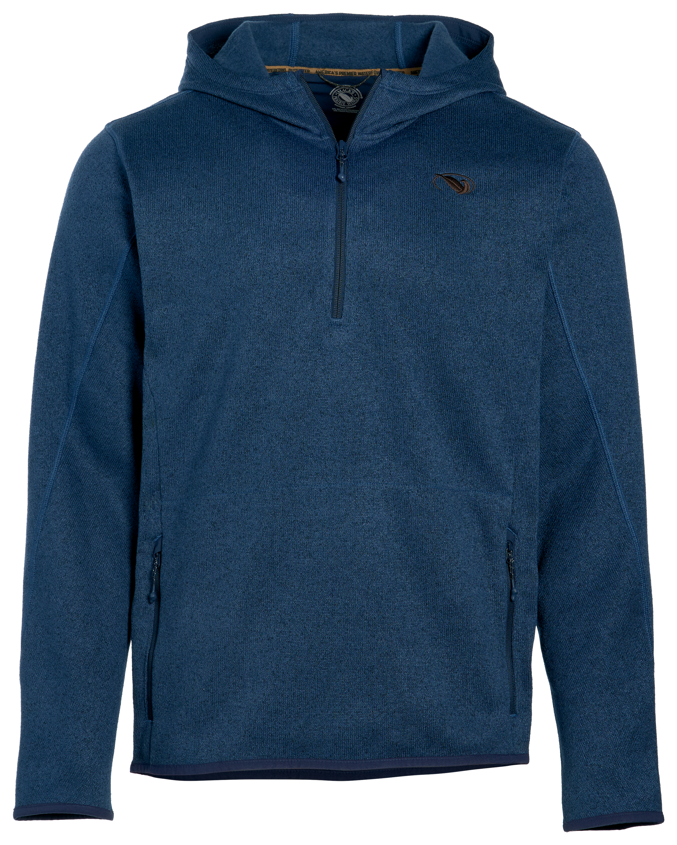 Image of Mack's Prairie Wings Recon Quarter-Zip Fleece Hoodie - Dark Denim
