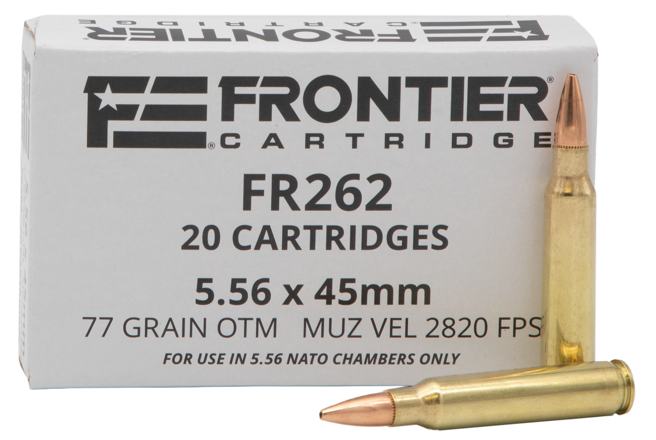 Image of Frontier 5.56x45mm NATO 77 Grain Centerfire Rifle Ammo