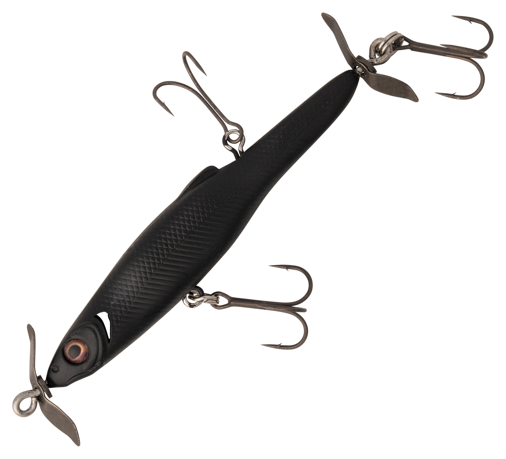 Image of "Great Lakes Finesse Stay-Pinned Spybait - Matte Black - 3"" - 1/4 oz."