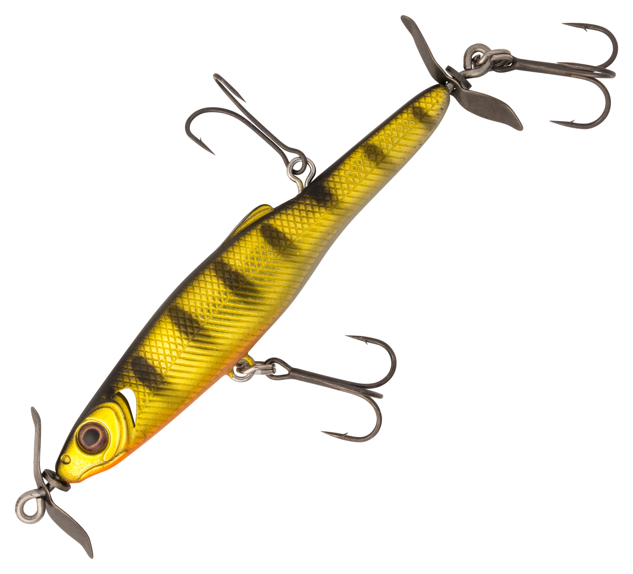 Image of "Great Lakes Finesse Stay-Pinned Spybait - Matte Perch - 3"" - 1/4 oz."