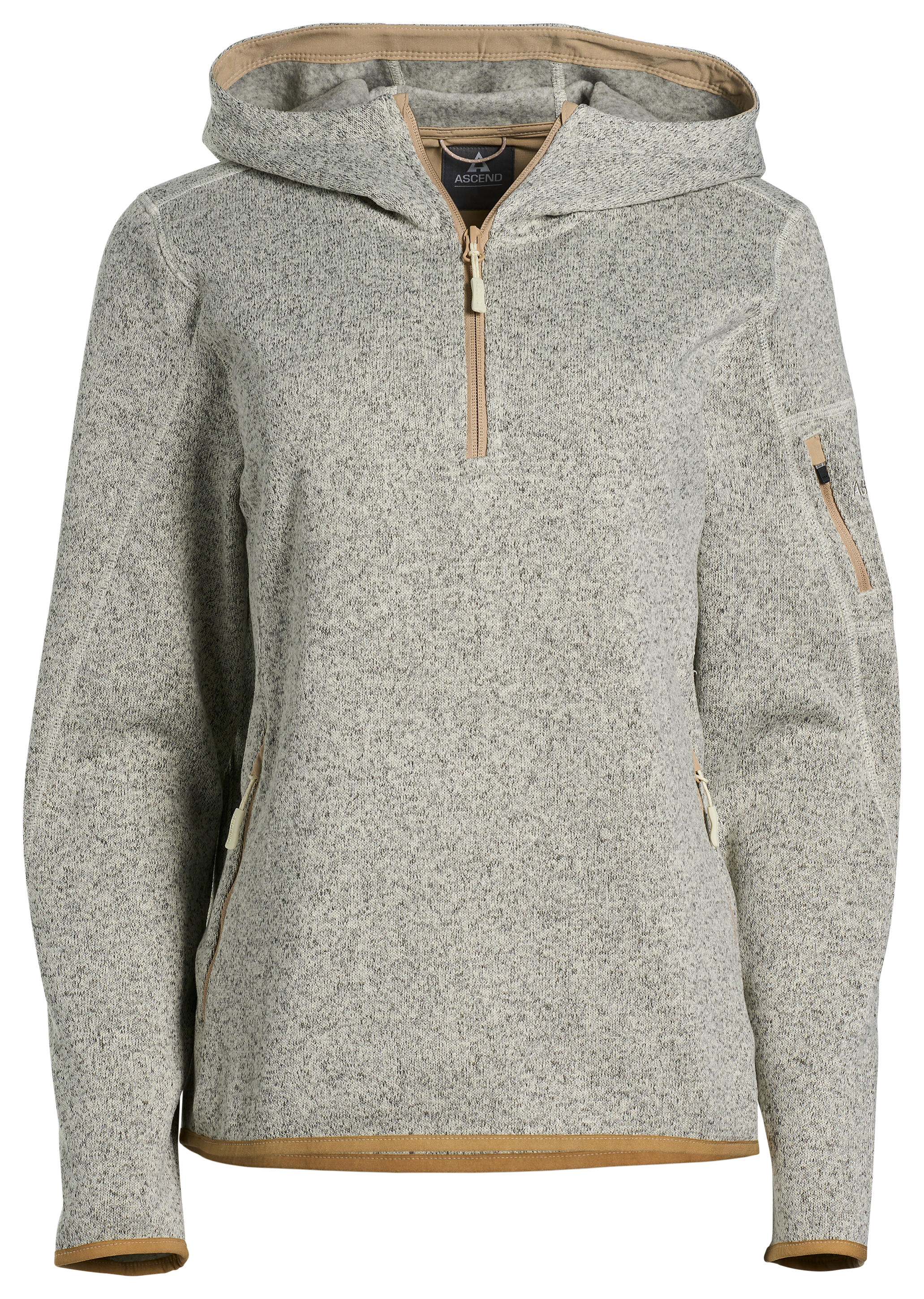 Image of Ascend Expedition Fleece Hooded Quarter-Zip Pullover - Bone White