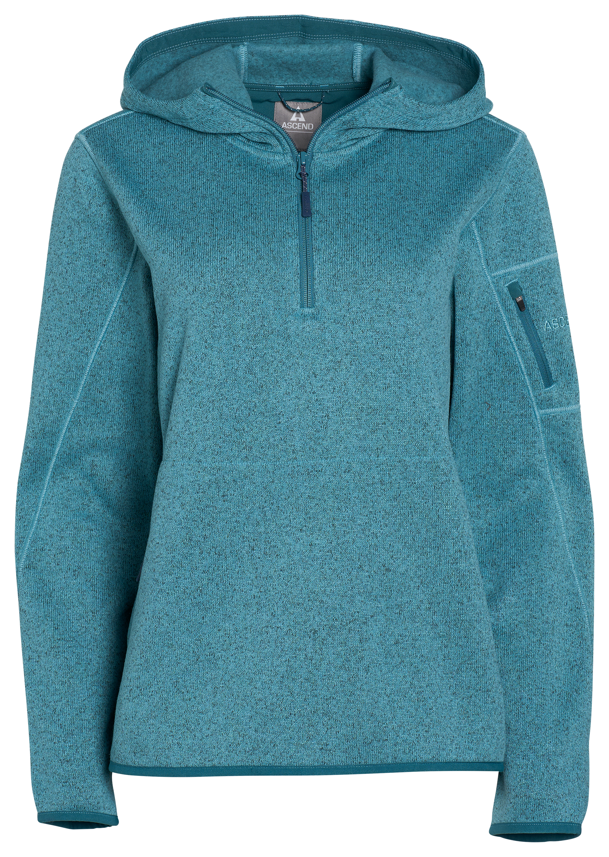 Image of Ascend Expedition Fleece Hooded Quarter-Zip Pullover - Brittany Blue