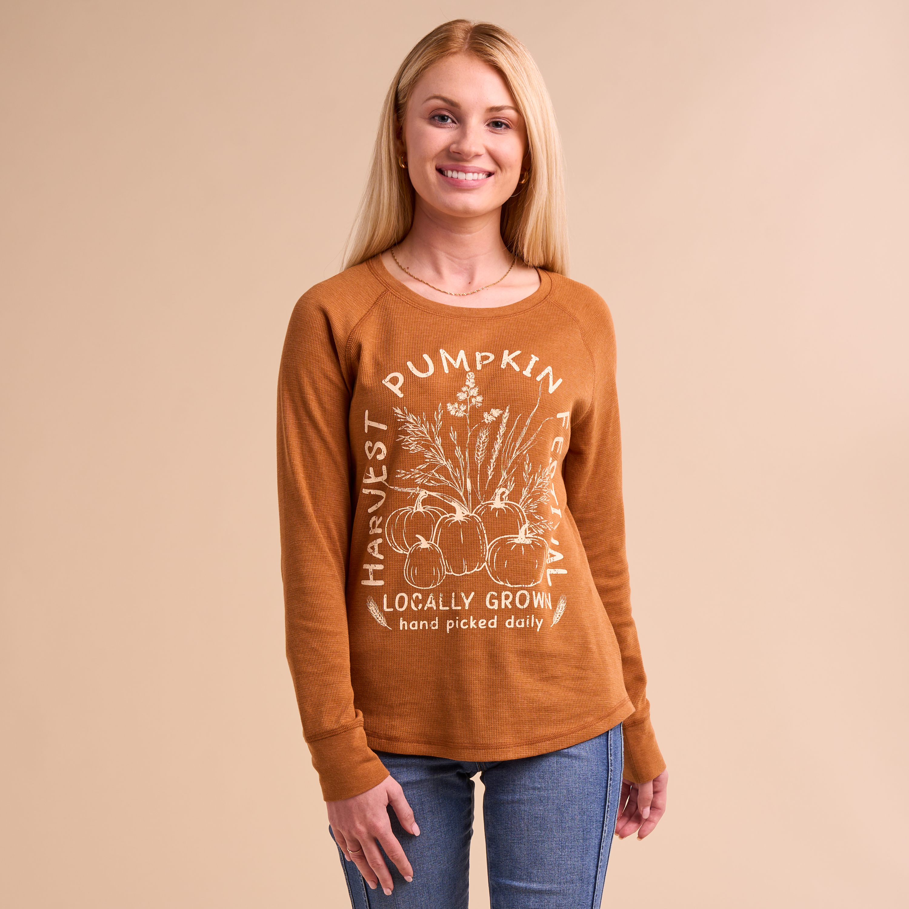 Image of Natural Reflections Pumpkin Festival Waffle Long-Sleeve T-Shirt