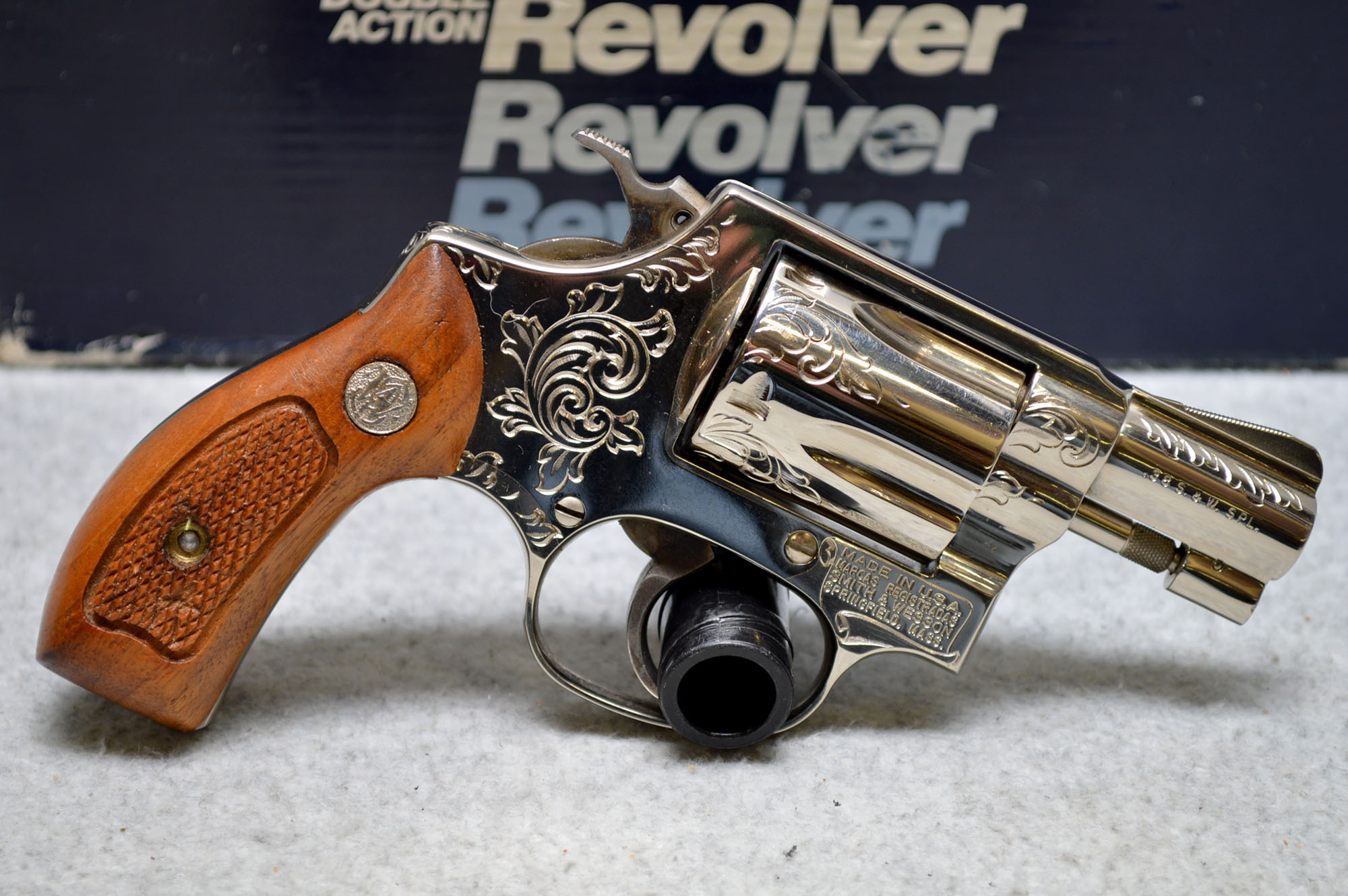 Smith & Wesson ~ 36-7 Custom Engraved Nickel Plated ~ .38 S&W Sp. - Bass Pro Shops