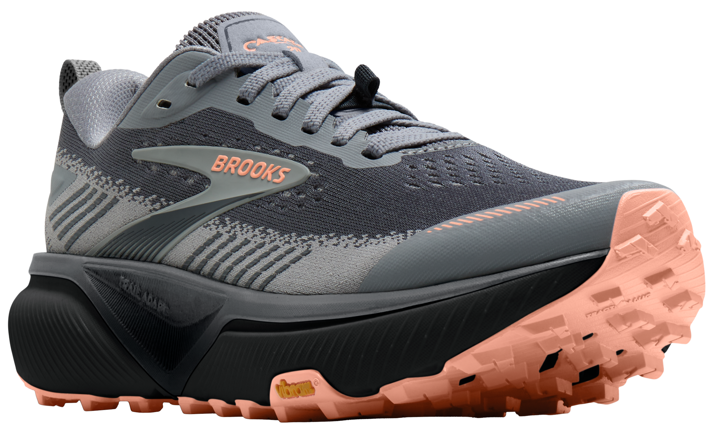 Brooks Brooks Cascadia 20 Trail Running Shoes for Women - Grey/Grey/Peach - $159.99 at Bass Pro Shops