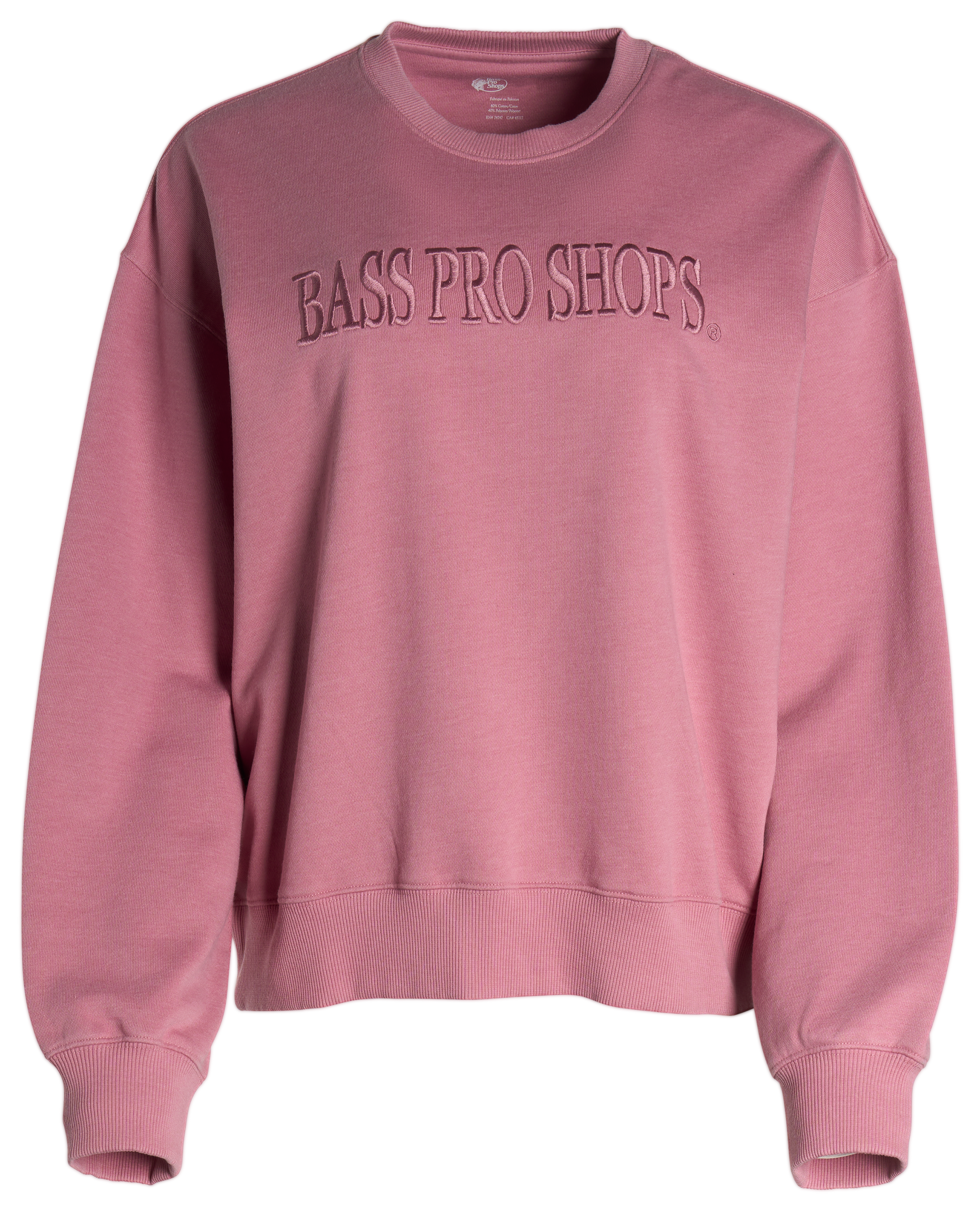 Image of Bass Pro Shops Embroidered Crew-Neck Sweatshirt - Foxglove