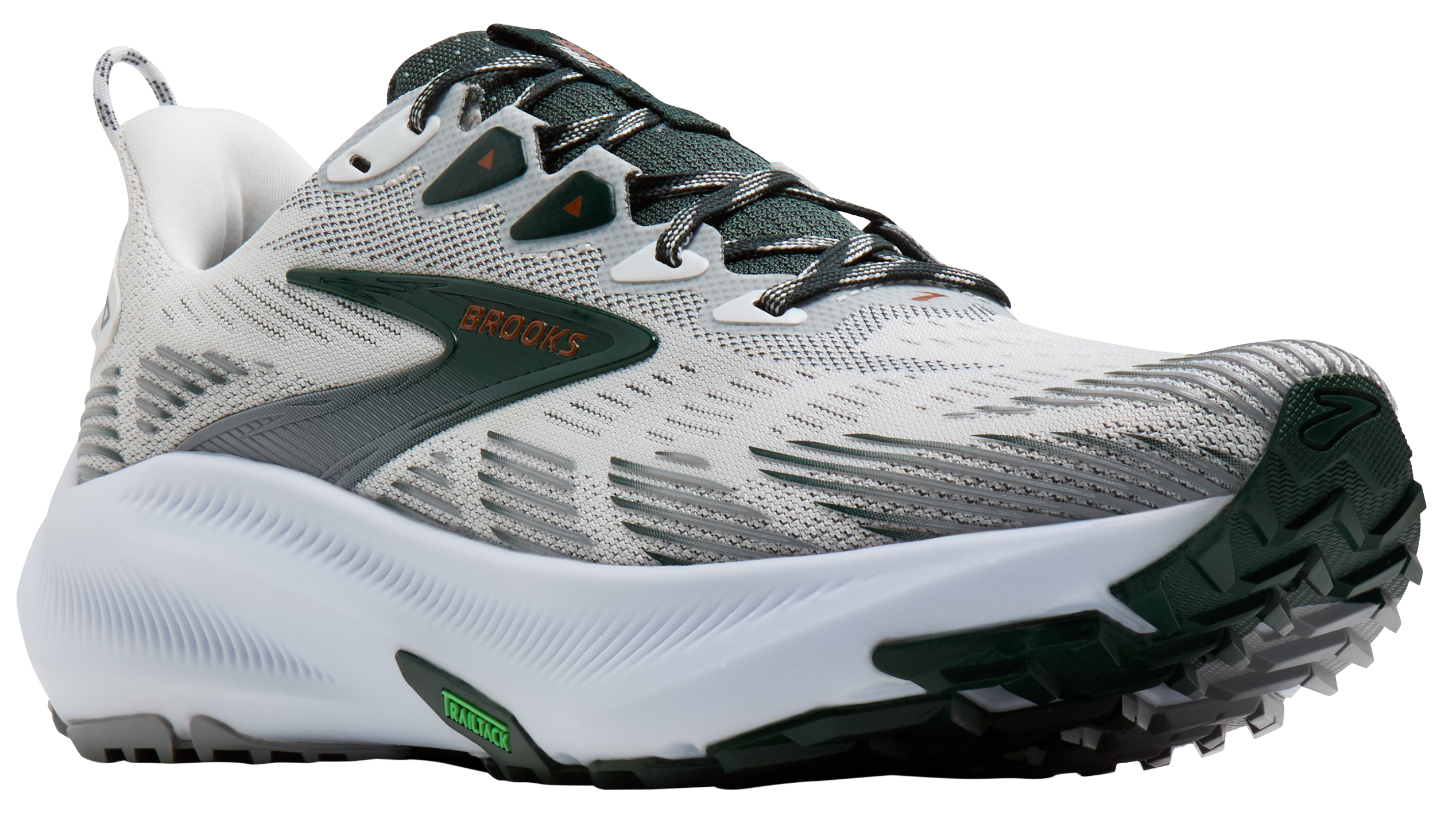 Image of Brooks Ghost Trail Trail Running Shoes for Men - White/Grey/Green