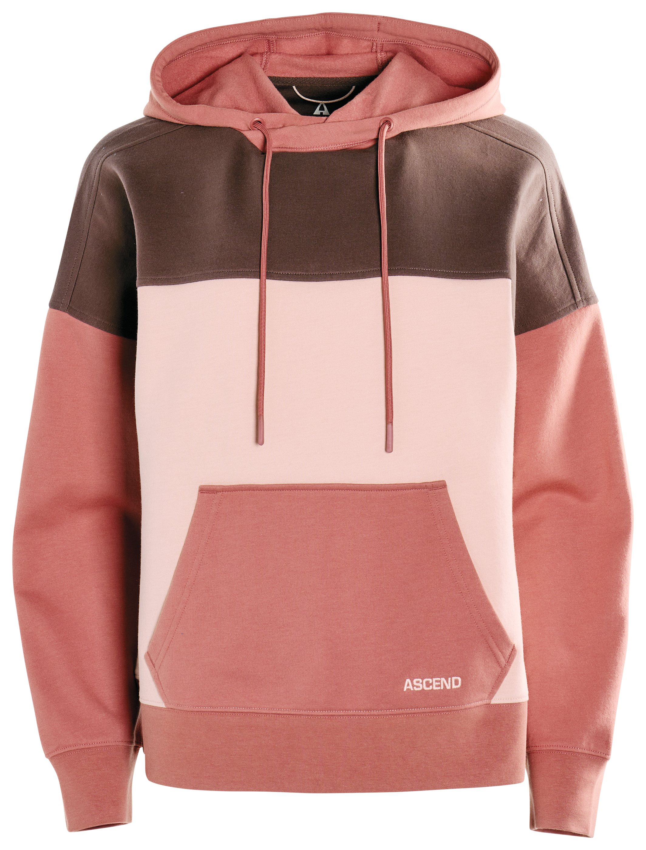 Image of Ascend To and Fro Cross-Neck Hoodie - Sepia Rose/Withered Rose/Chocolate