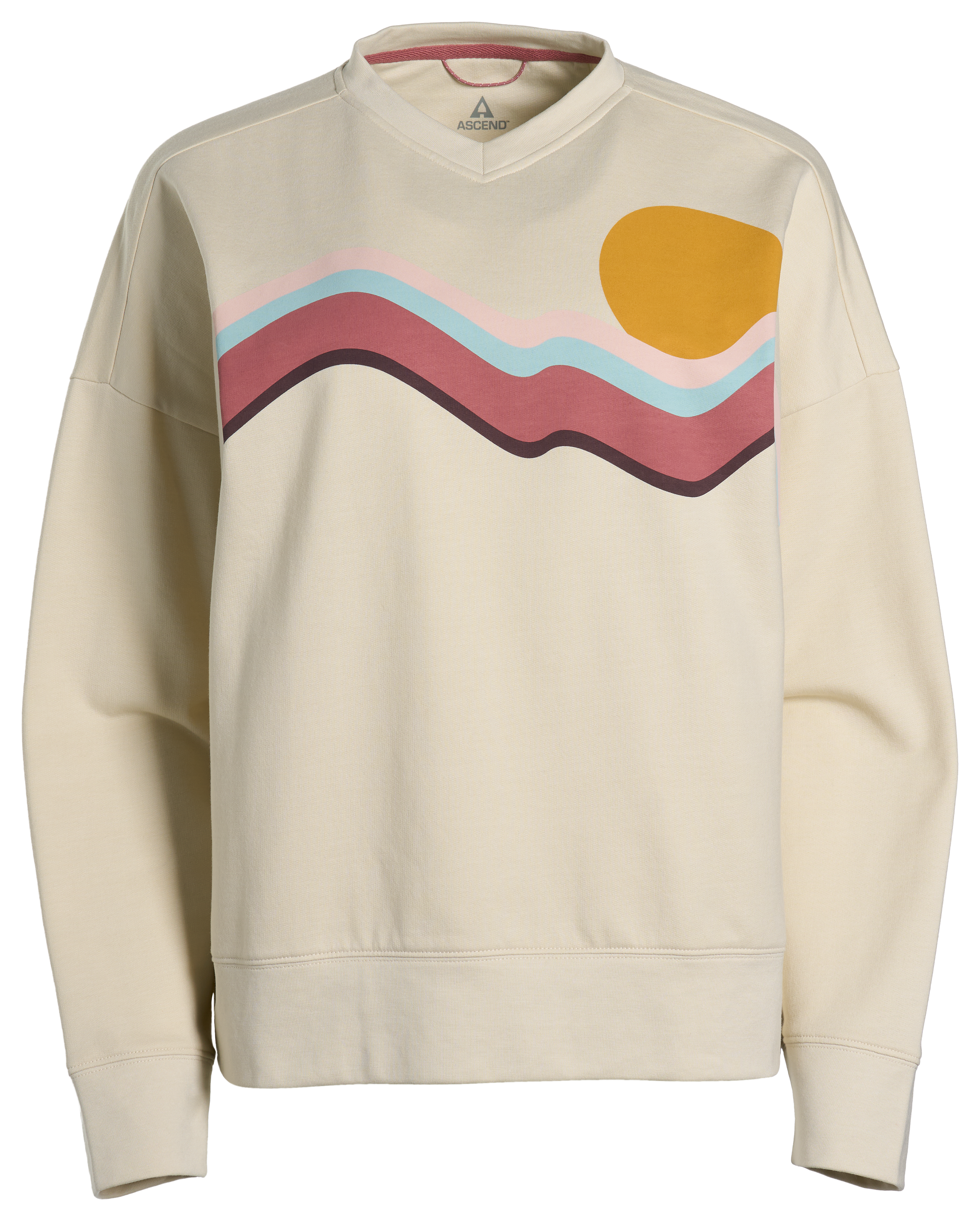 Image of ASCEND TO AND FRO GRAPHIC V-NECK SWEATSHIRT - Bone White
