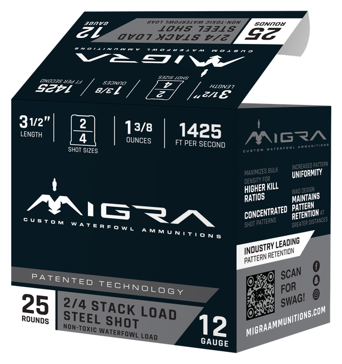 Image of Migra Stacked Load 12-Ga. 3-1/2'' 1-3/8 oz. Shotshells - 2/4 - 25 Rounds