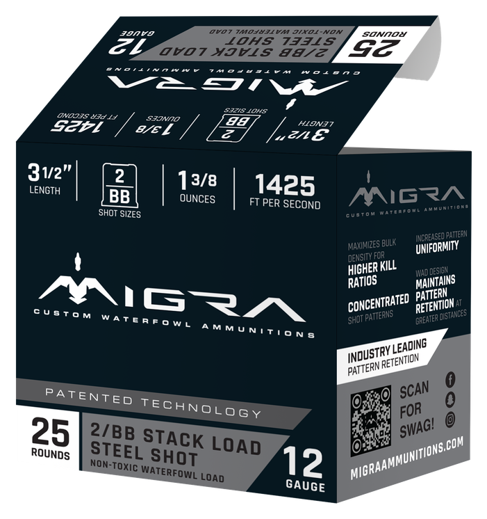 Image of Migra Stacked Load 12-Ga. 3-1/2'' 1-3/8 oz. Shotshells - 2/BB - 250 Rounds