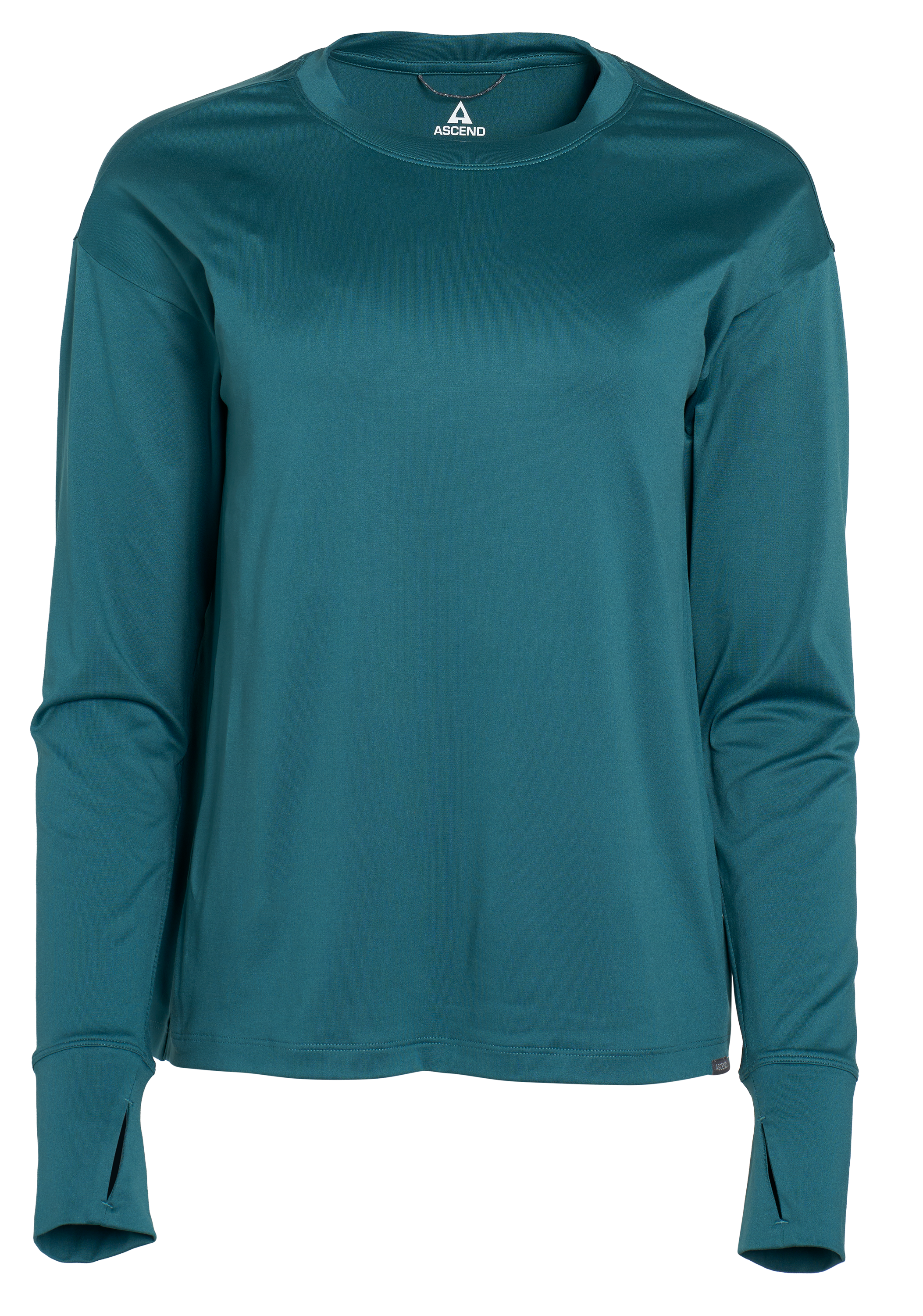 Image of Ascend Evolve Crew-Neck Long-Sleeve Shirt - Mediterranea