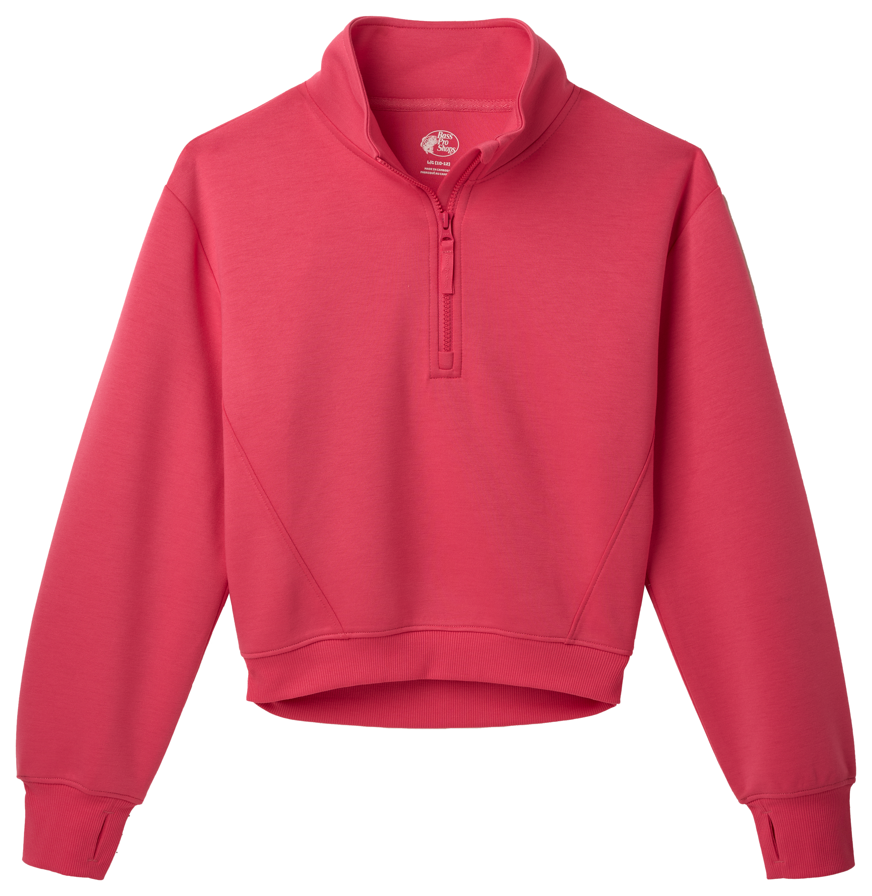 Image of Bass Pro Shops Performance Quarter-Zip Sweatshirt for Kids - Honeysuckle