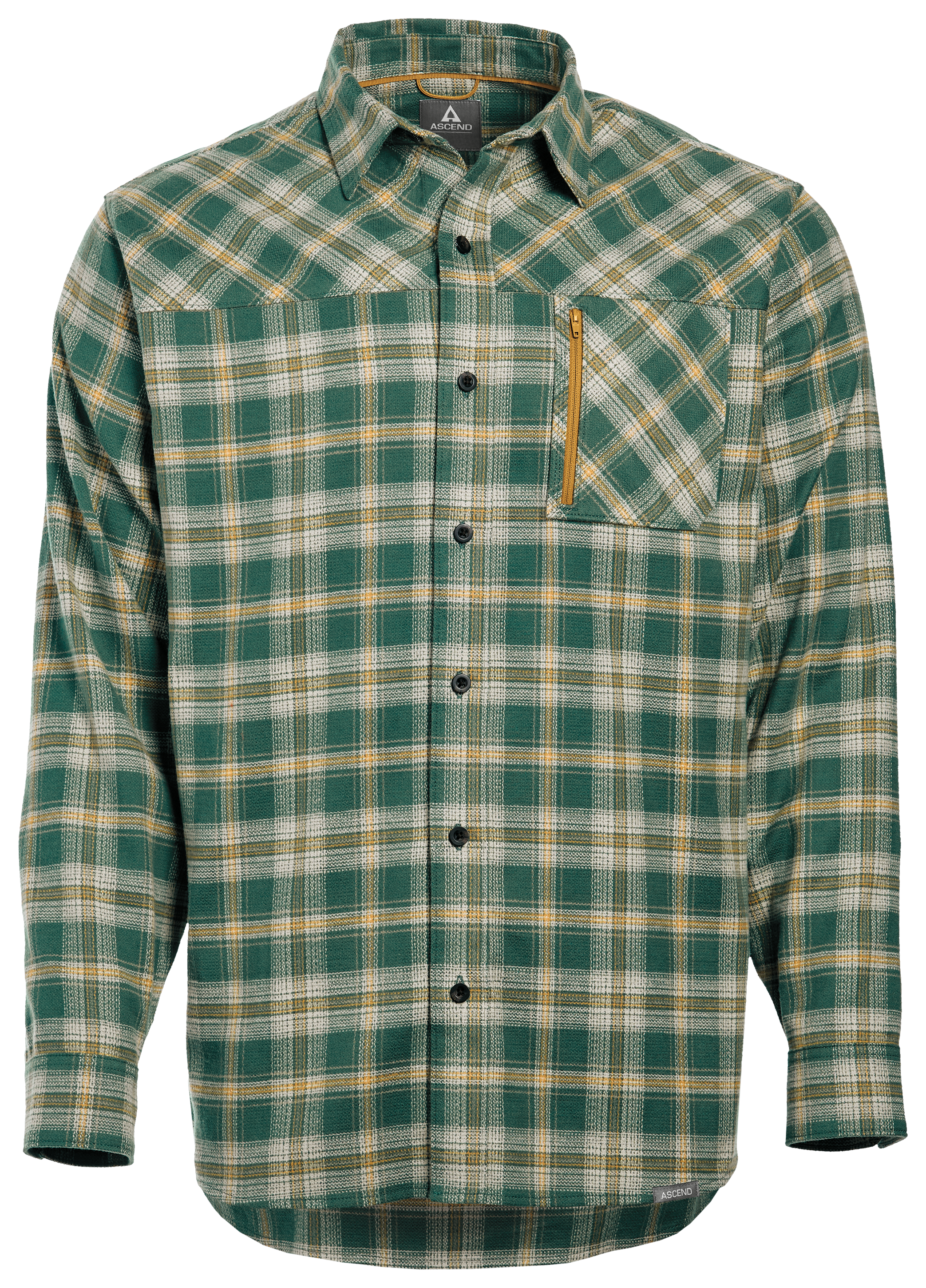 Image of Ascend Finn Button-Up Long-Sleeve Shirt - Smoke Pine/Sage