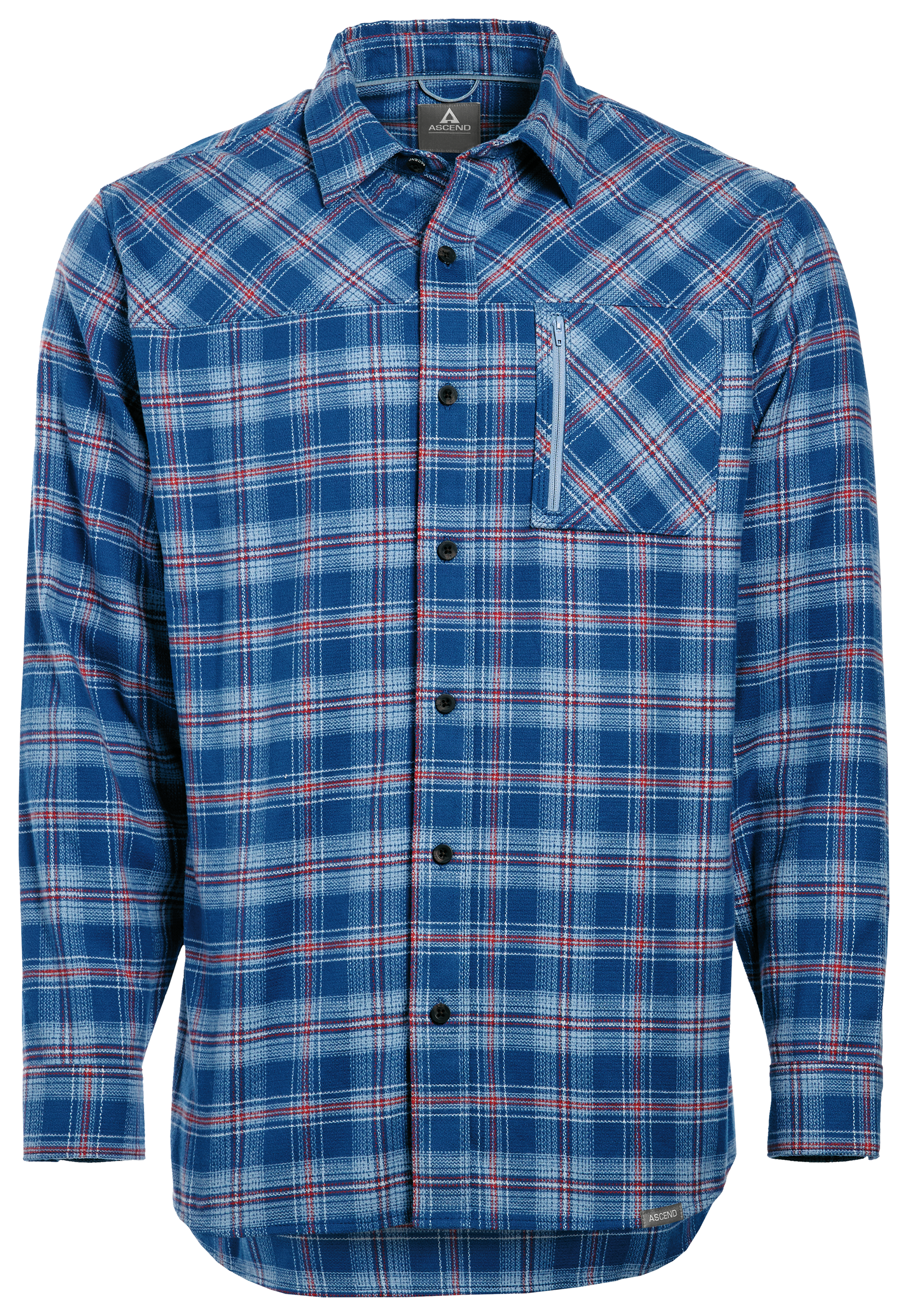 Image of Ascend Finn Button-Up Long-Sleeve Shirt - True Blue