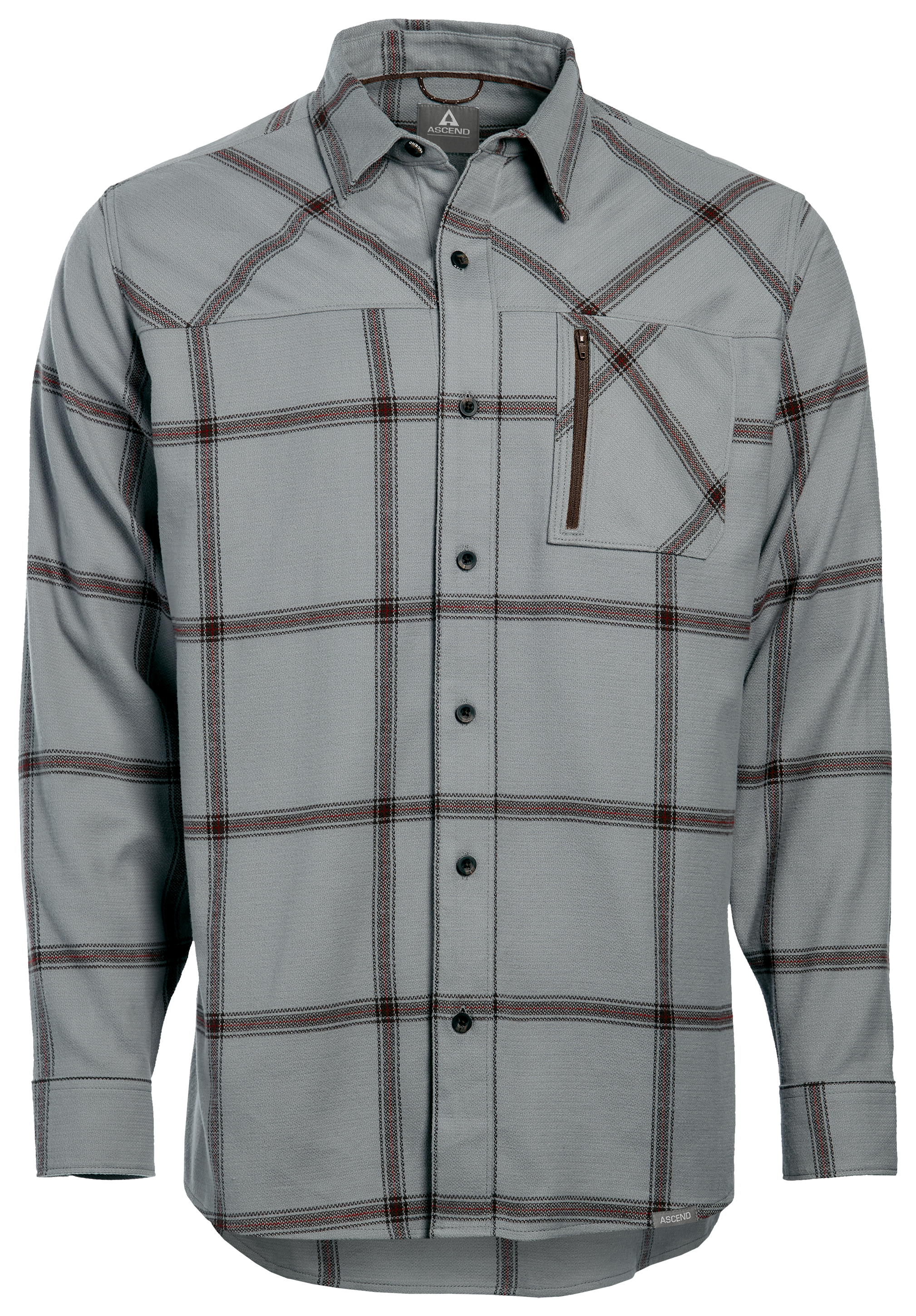 Image of Ascend Finn Button-Up Long-Sleeve Shirt - Ultimate Gray