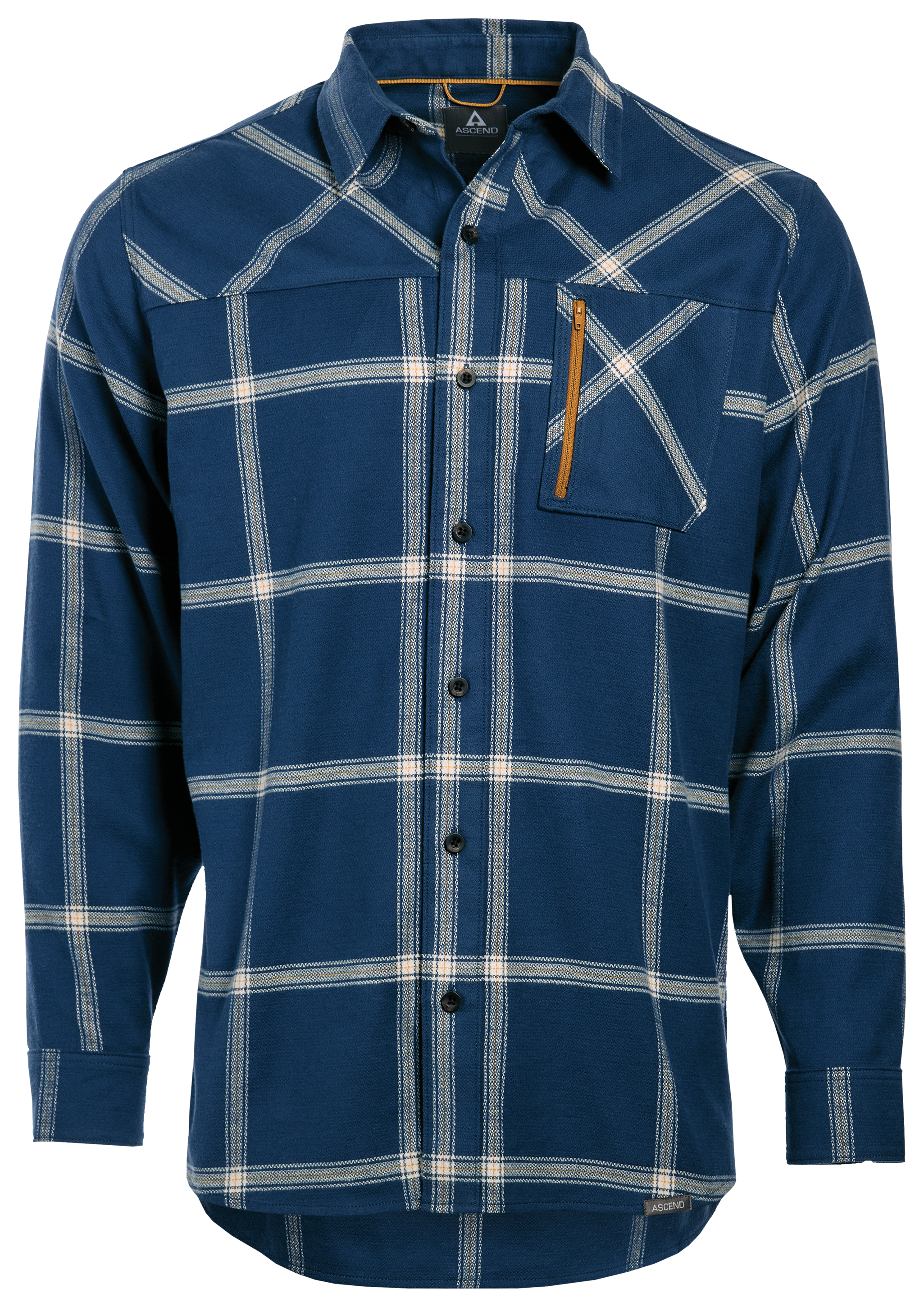 Image of Ascend Finn Button-Up Long-Sleeve Shirt - Dark Denim