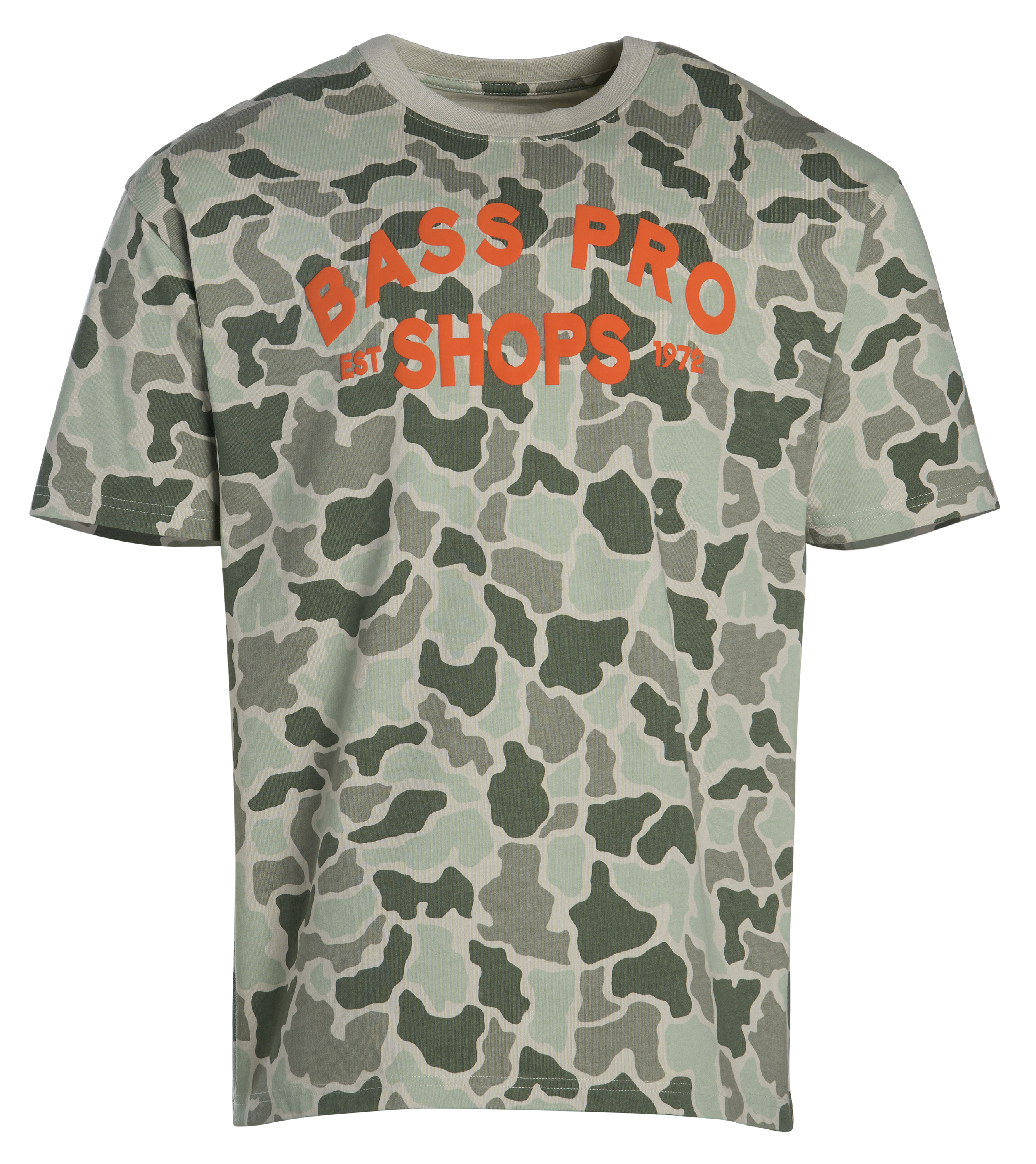 Image of Bass Pro Shops Est. 1972 Raised Graphic Short-Sleeve T-Shirt - Green Duck Camo