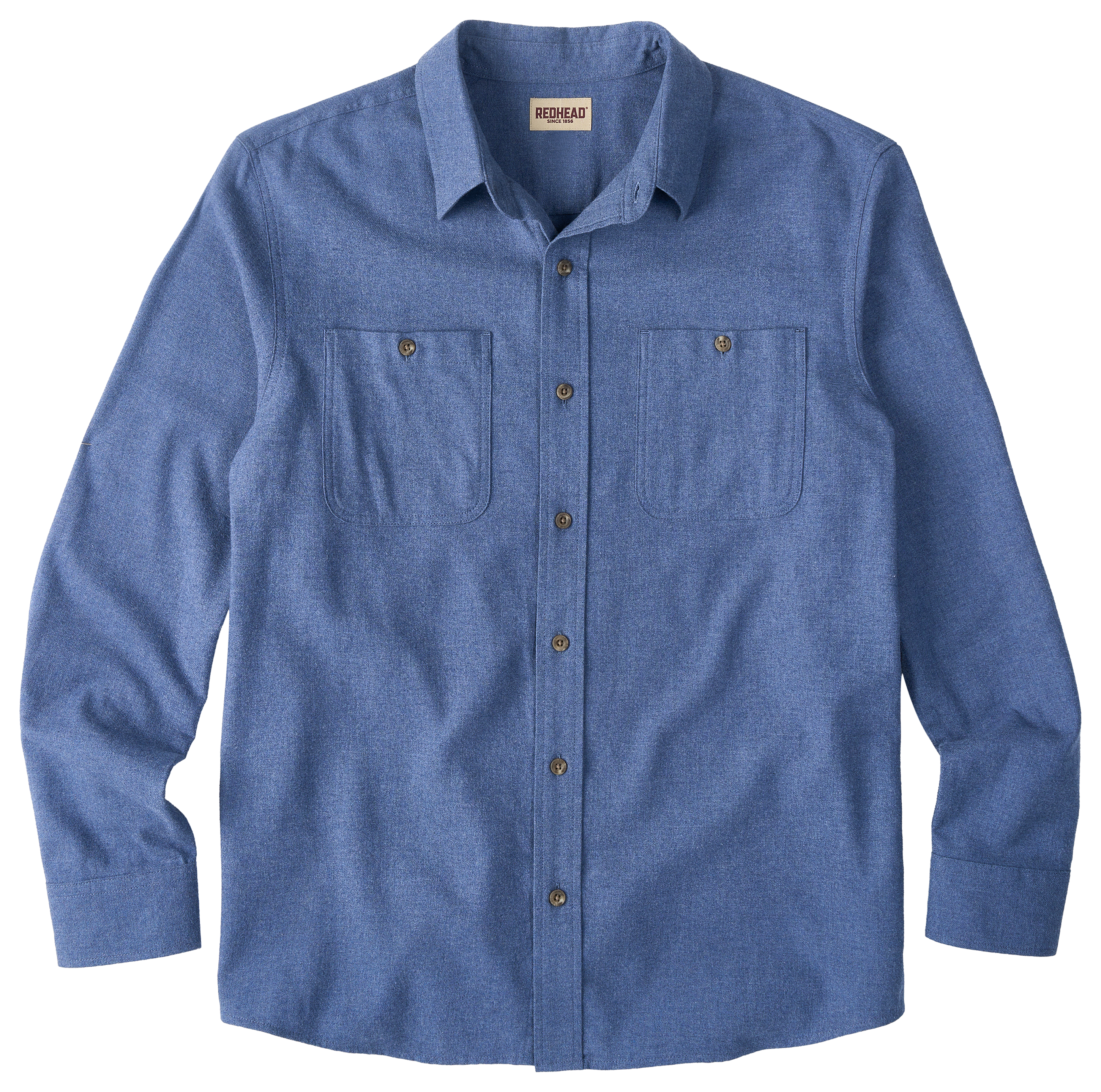 Image of RedHead Ozark Mountain Long-Sleeve Solid Flannel Shirt - Vintage Indigo